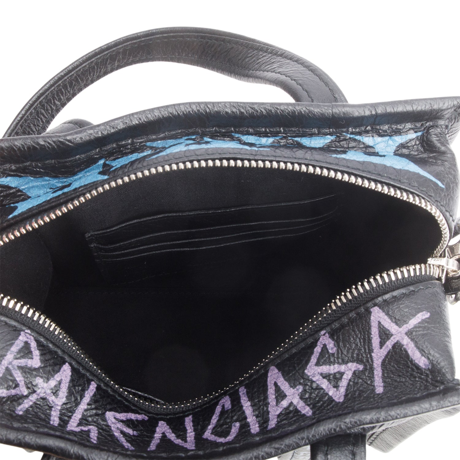 Balenciaga Agneau Leather Graffiti All Over XS Shopper Tote w/ Strap