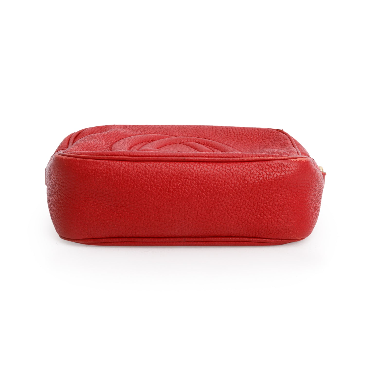 Gucci Red Pebbled Calfskin Leather Small Soho Disco Bag