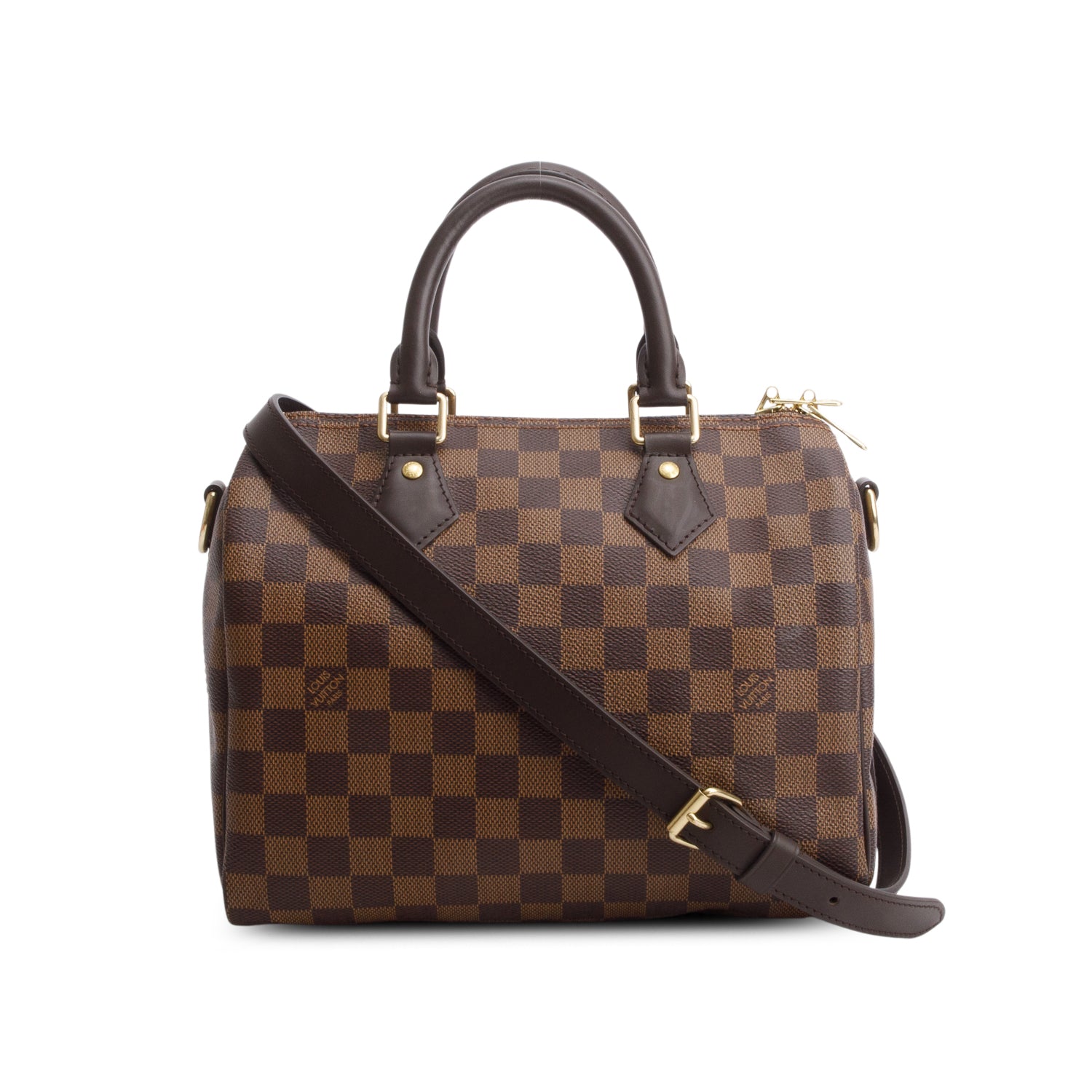 Louis Vuitton Damier Ebene Speedy Bandouliere 25 w/ Strap & Box