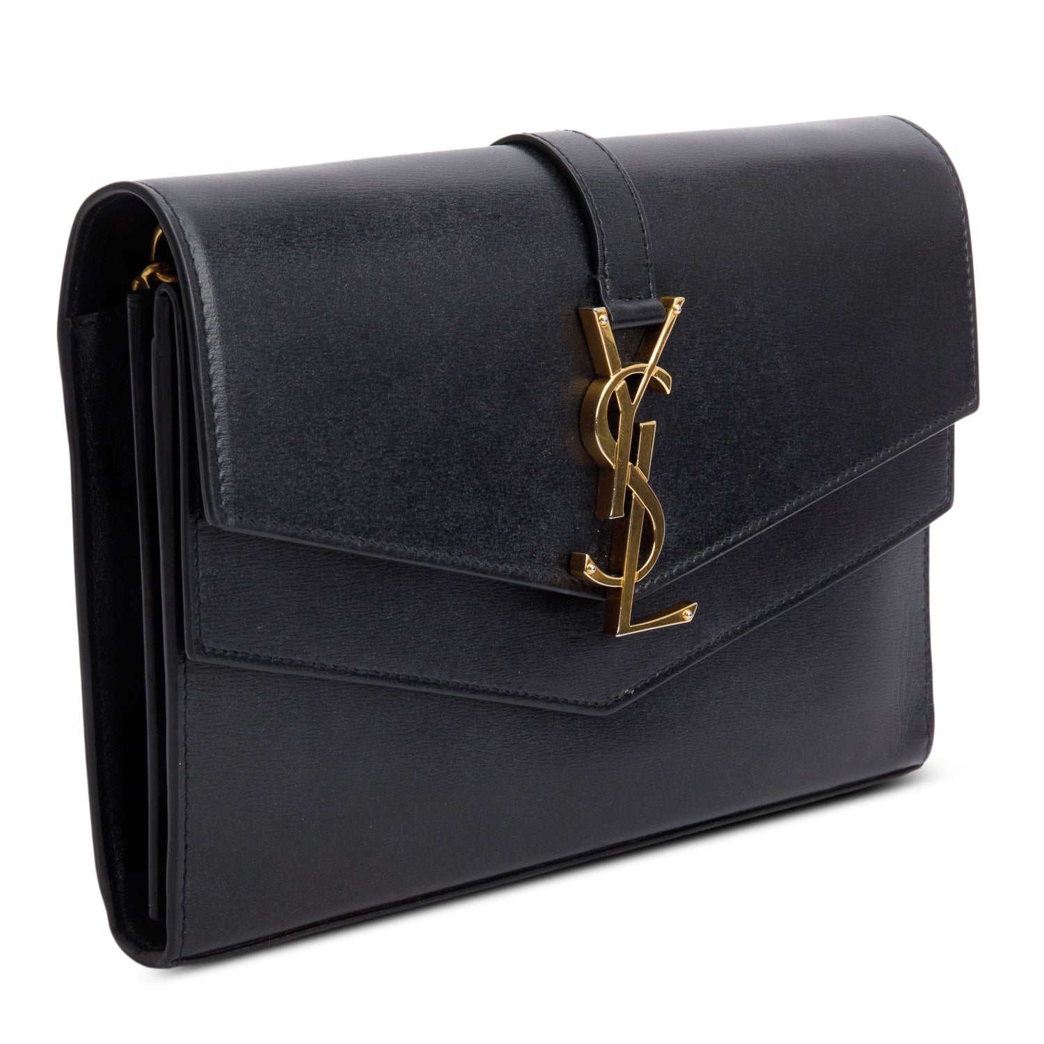 Saint Laurent Black Sulpice Leather Chain Wallet