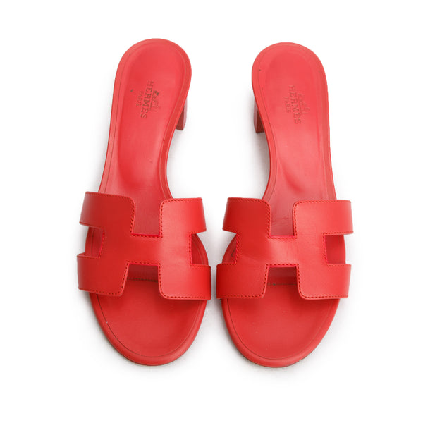 HERMES エルメス レースアップ フラットシューズ 約25cm レディース赤 Hermes Rouge Corazon Calfskin Oasis Sandals, Size 36 w/ Box – OLIVER'S