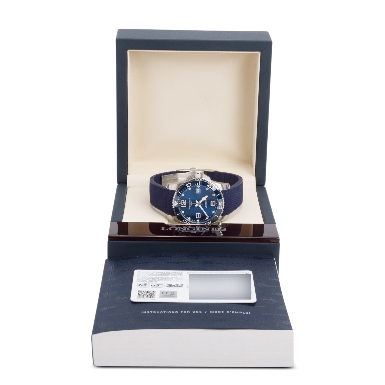 Longines 2022 Stainless Steel & Blue Ceramic HydroConquest 41 MM Automatic Watch Blue Dial w/ Box & Papers