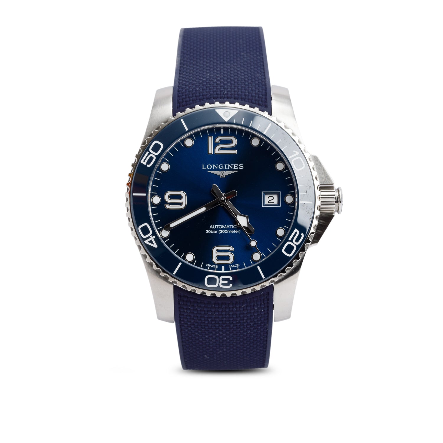 Longines 2022 Stainless Steel & Blue Ceramic HydroConquest 41 MM Automatic Watch Blue Dial w/ Box & Papers