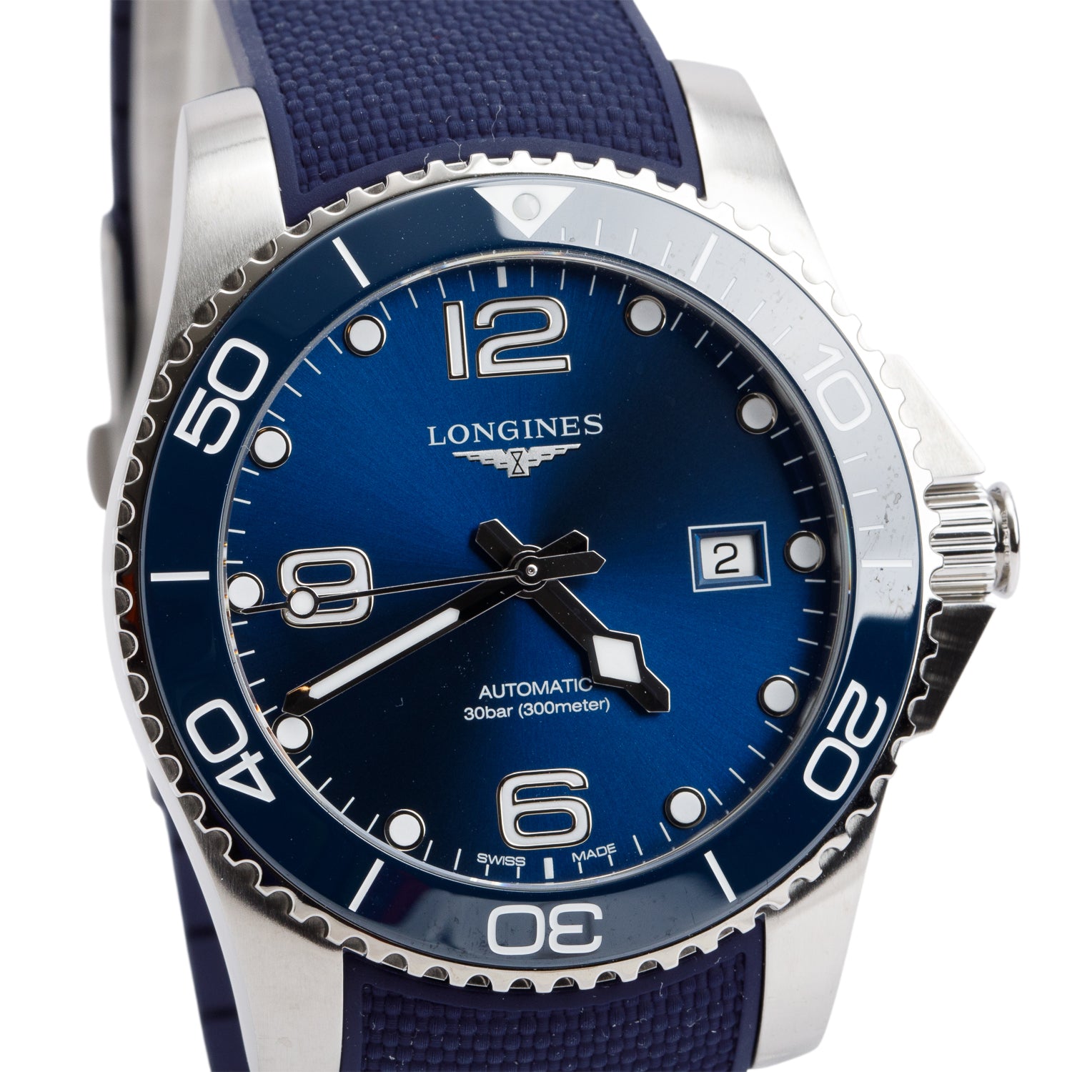 Longines 2022 Stainless Steel & Blue Ceramic HydroConquest 41 MM Automatic Watch Blue Dial w/ Box & Papers
