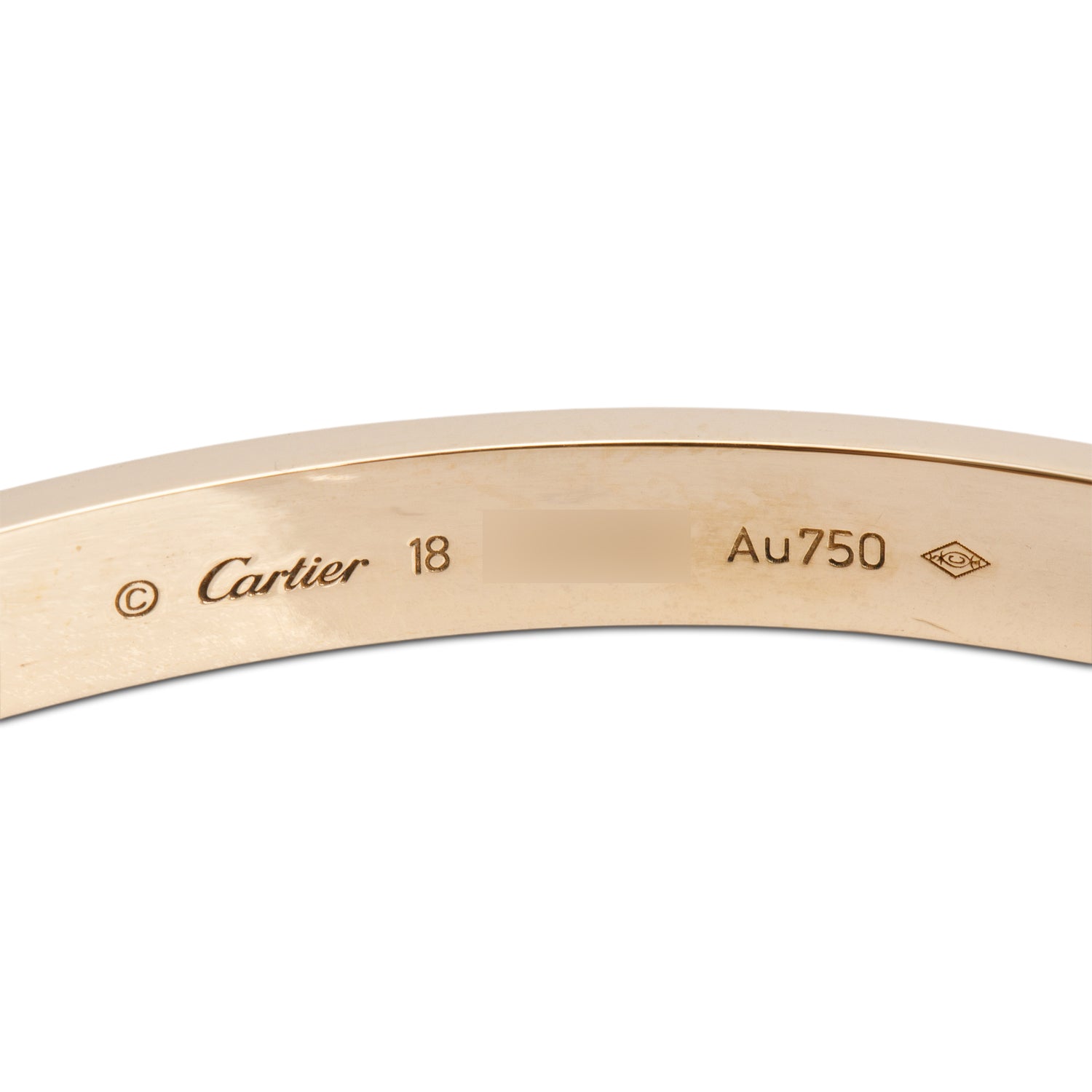 Cartier 18k Yellow Gold Love Bracelet, Classic Model, Size 18 w/ Box & Certificate