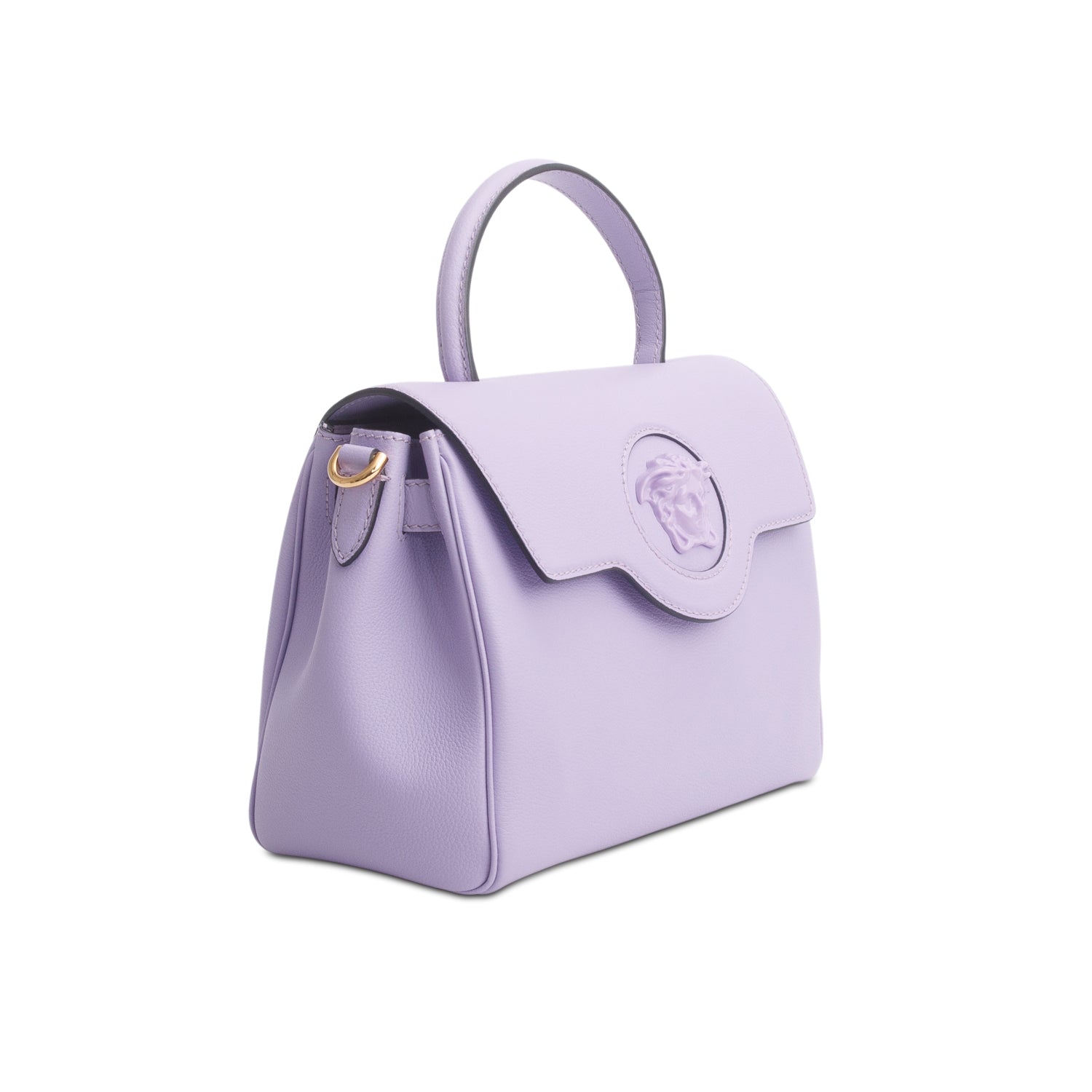 Versace Purple Grained Calfskin Medium La Medusa Top Handle w/ Straps