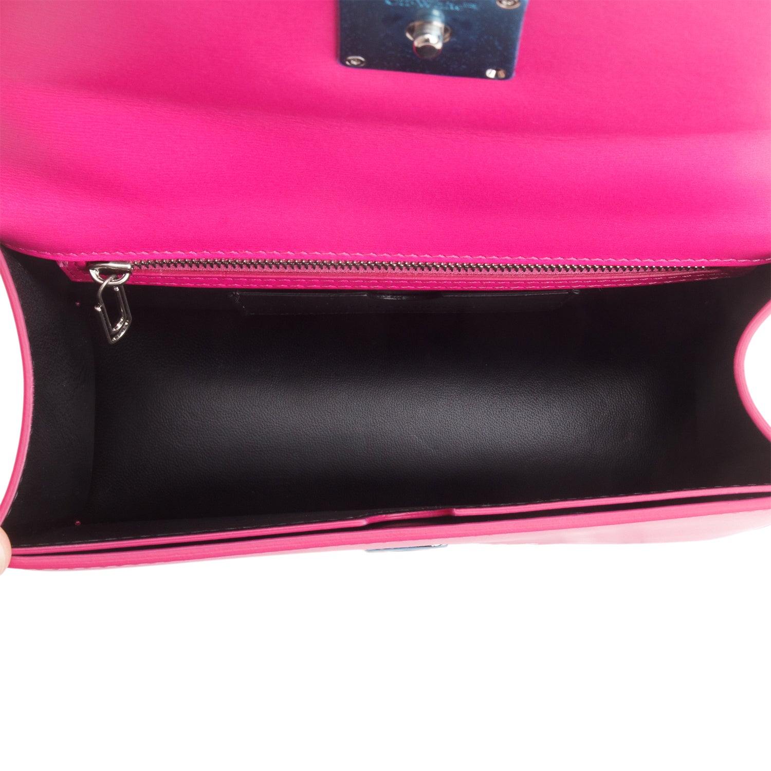 Off-White Fuschia Calfskin Jitney 1.4 Virgil Abloh Shoulder bag w/ Strap