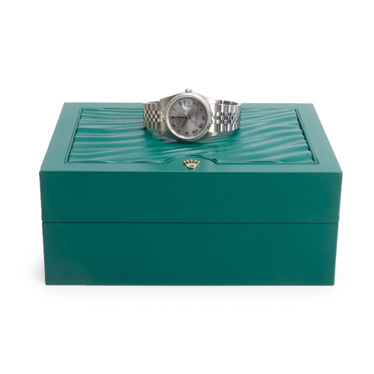 Rolex Stainless Steel Datejust 36 MM Automatic Watch Silver Roman Dial 116234 w/ Box