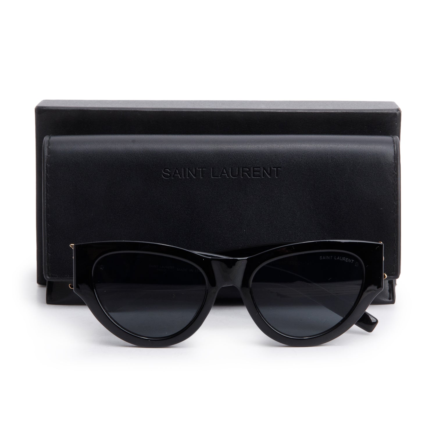 Saint Laurent SLM94/F Black Acetate Cat Eye Sunglasses w/ Box & Case