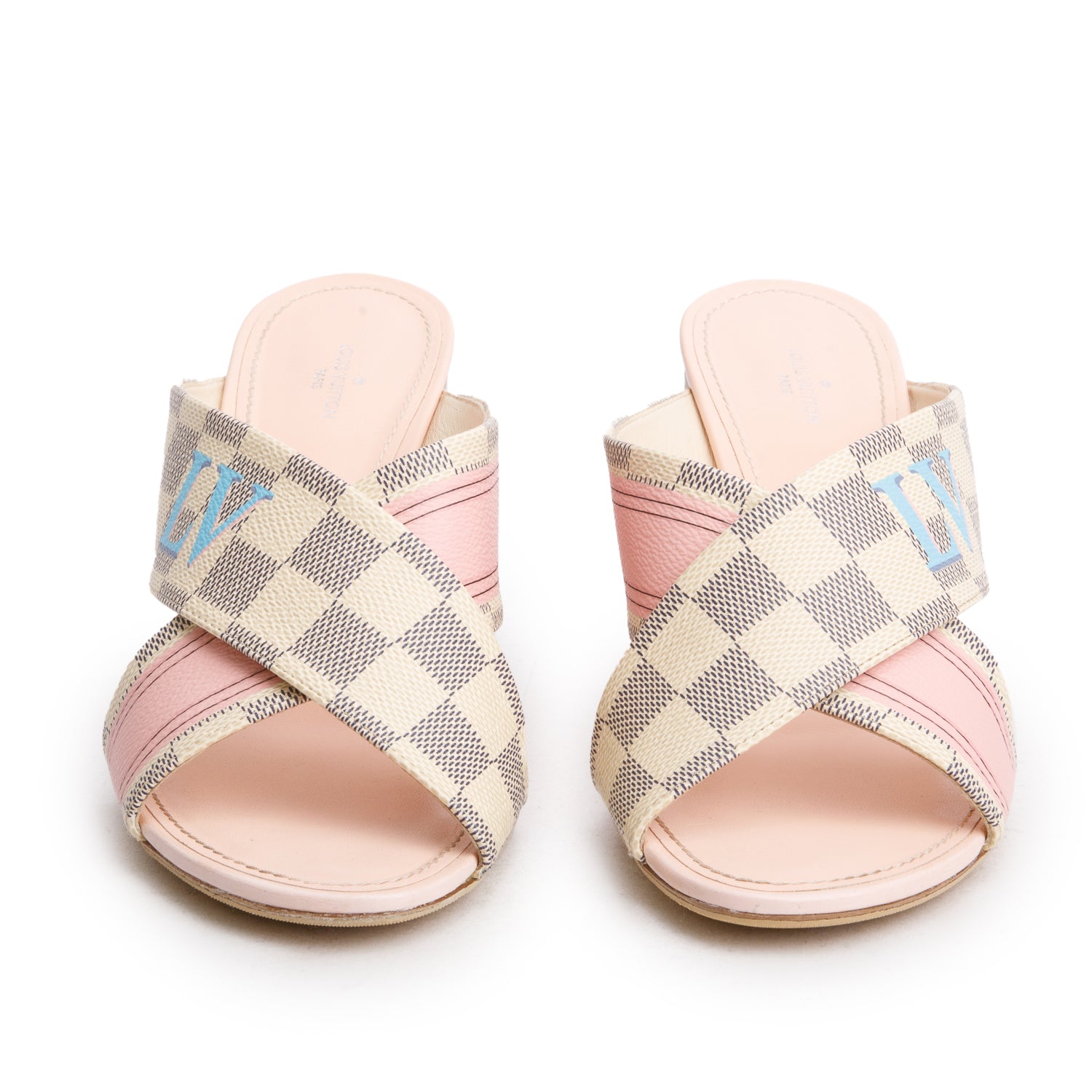 Louis Vuitton Damier Azur Panorama Slide Mule, Size 40 w/ Box