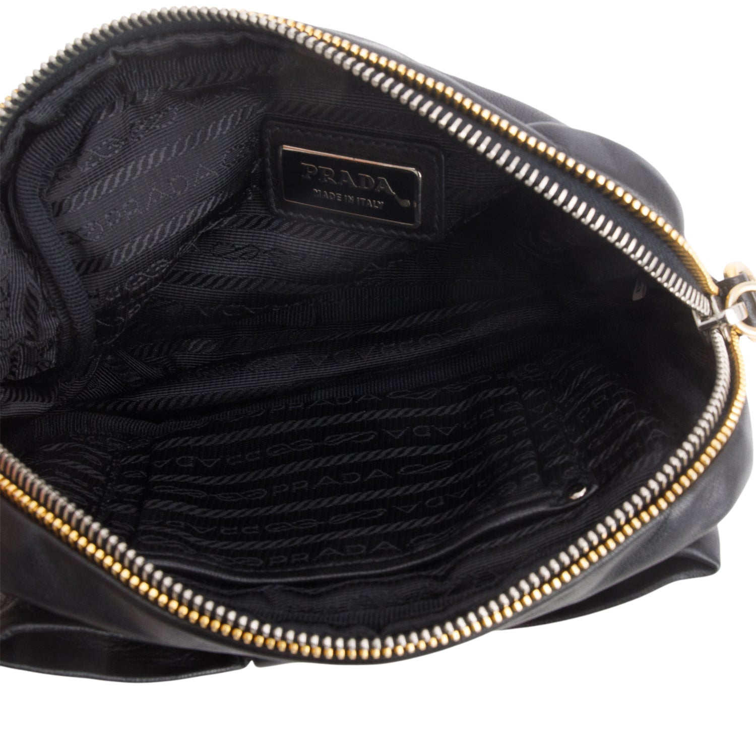 Prada Black Nappa Fiocco Bow Crossbody Clutch w/ Authenticity Card