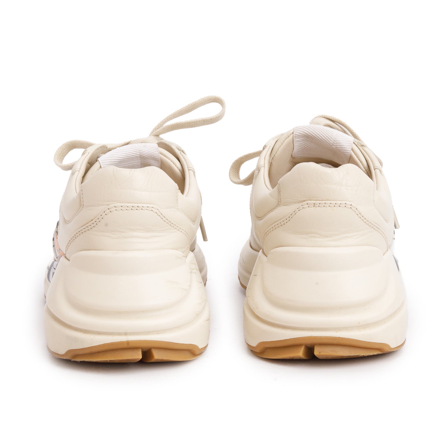 Gucci x Disney Beige Leather Mickey Rhyton Sneakers, Size 35.5 w/ Box