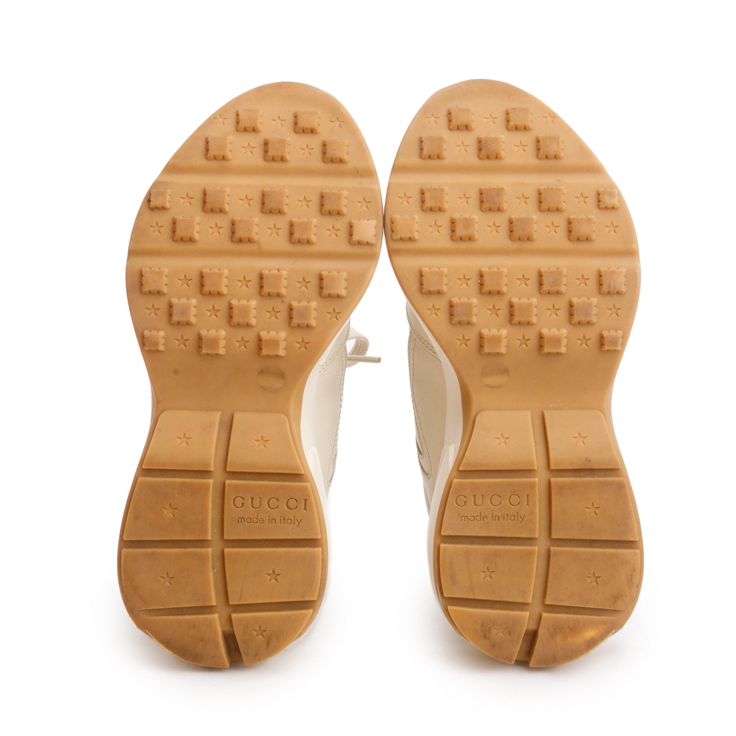 Gucci x Disney Beige Leather Mickey Rhyton Sneakers, Size 35.5 w/ Box