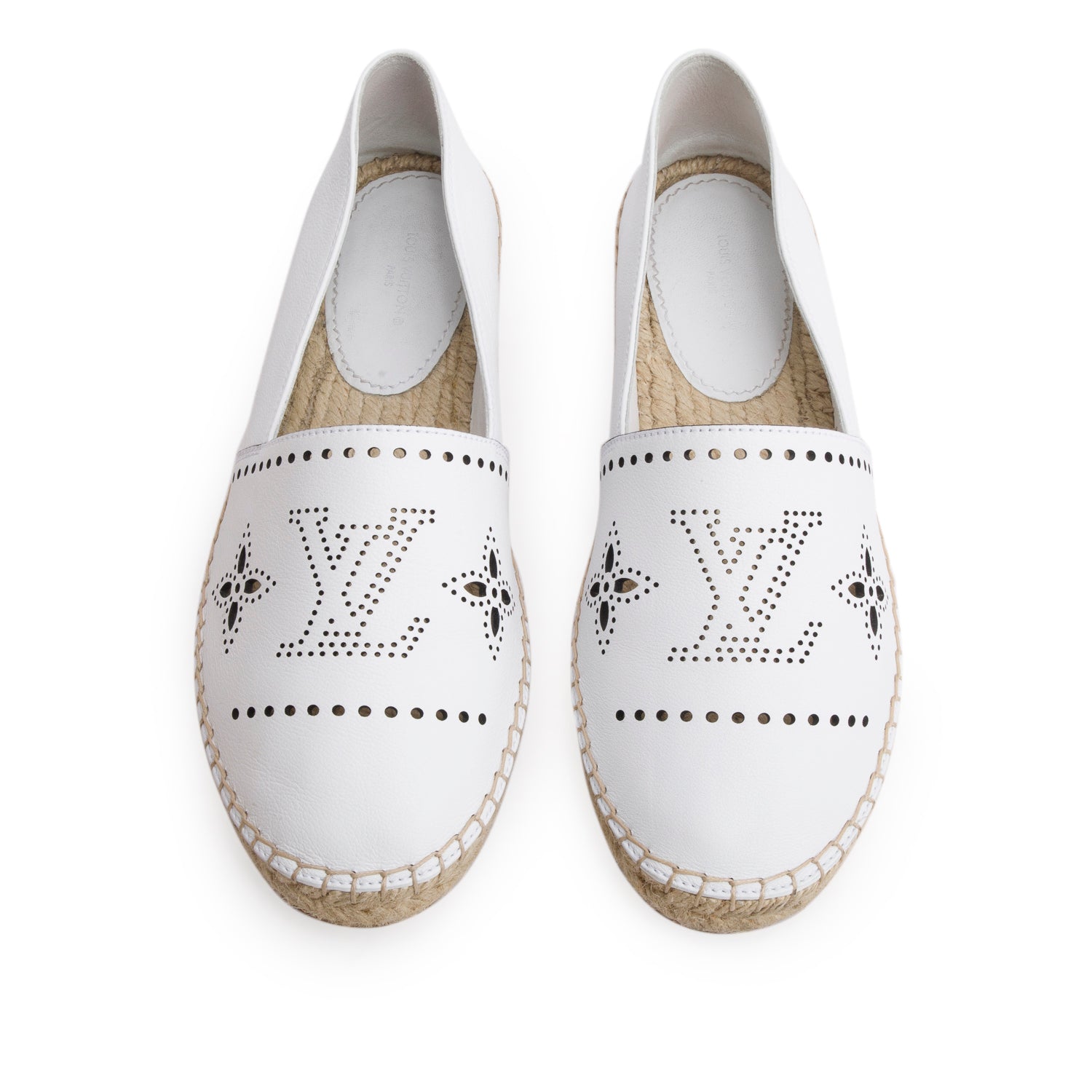 Louis Vuitton 2021 White Leather Starboard Espadrille, Size 39 w/ Box
