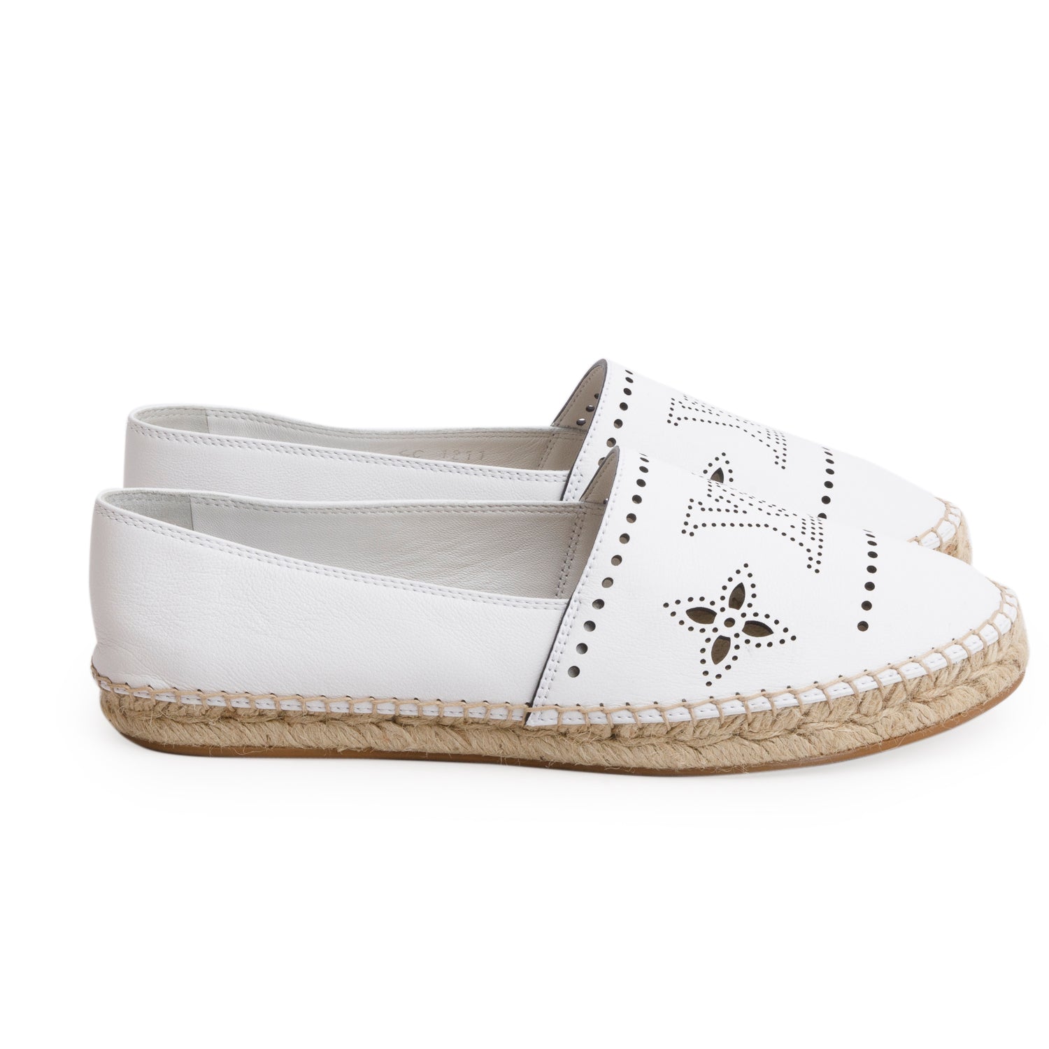 Louis Vuitton 2021 White Leather Starboard Espadrille, Size 39 w/ Box