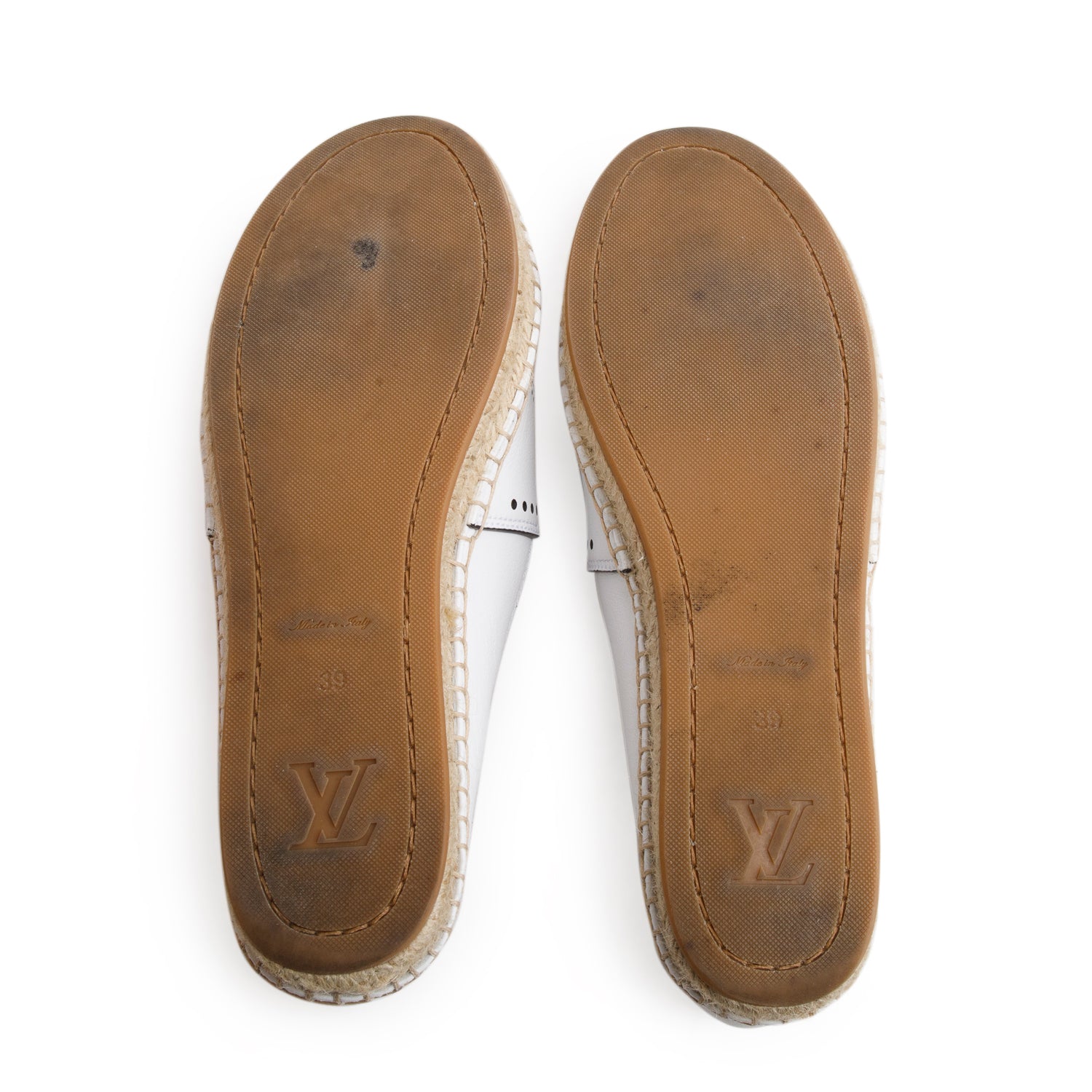 Louis Vuitton 2021 White Leather Starboard Espadrille, Size 39 w/ Box