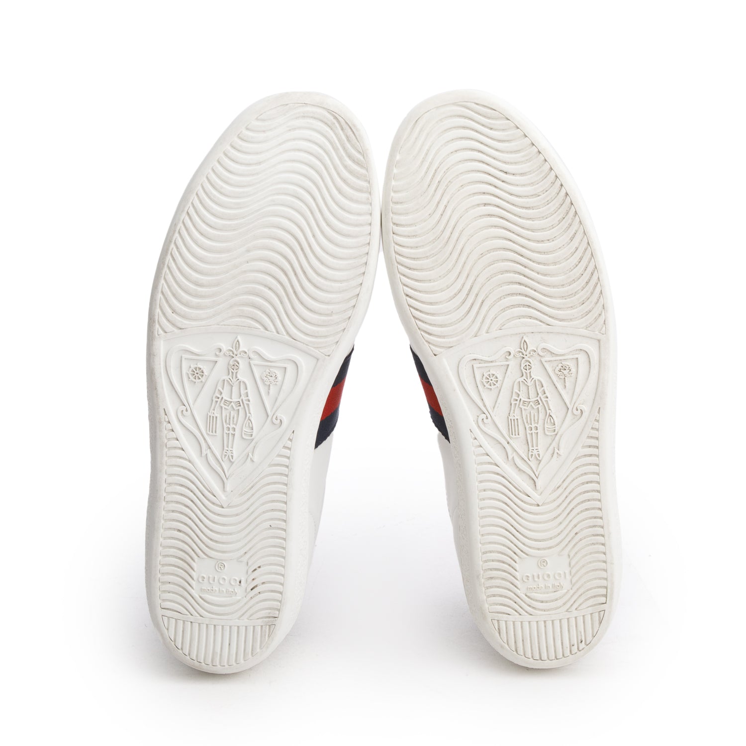 Gucci White Calfskin Ayers Web Ace Sneakers, Size 38 w/ Box