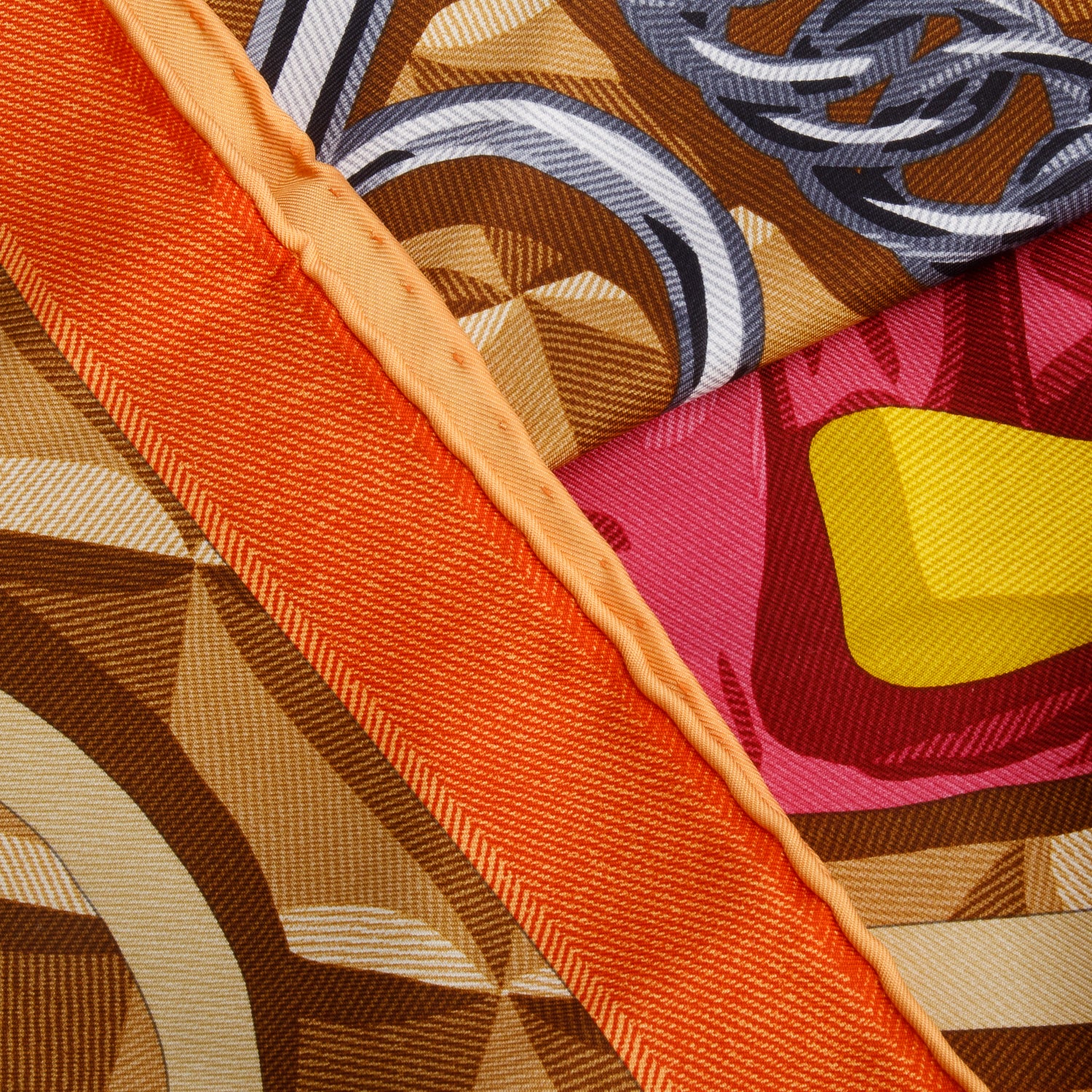 Hermes 2025 Orange Multicolor 'Beaute Composee' Silk Scarf 90 w/ Receipt