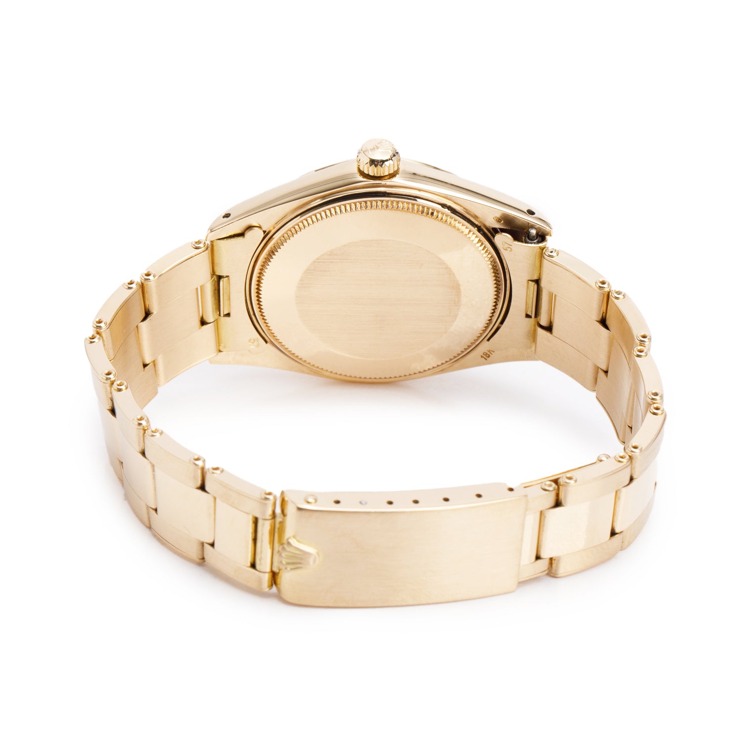 Rolex 18k Yellow Gold Oyster Perpetual Date 34 MM Watch Champagne Dial 1503 w/ Box