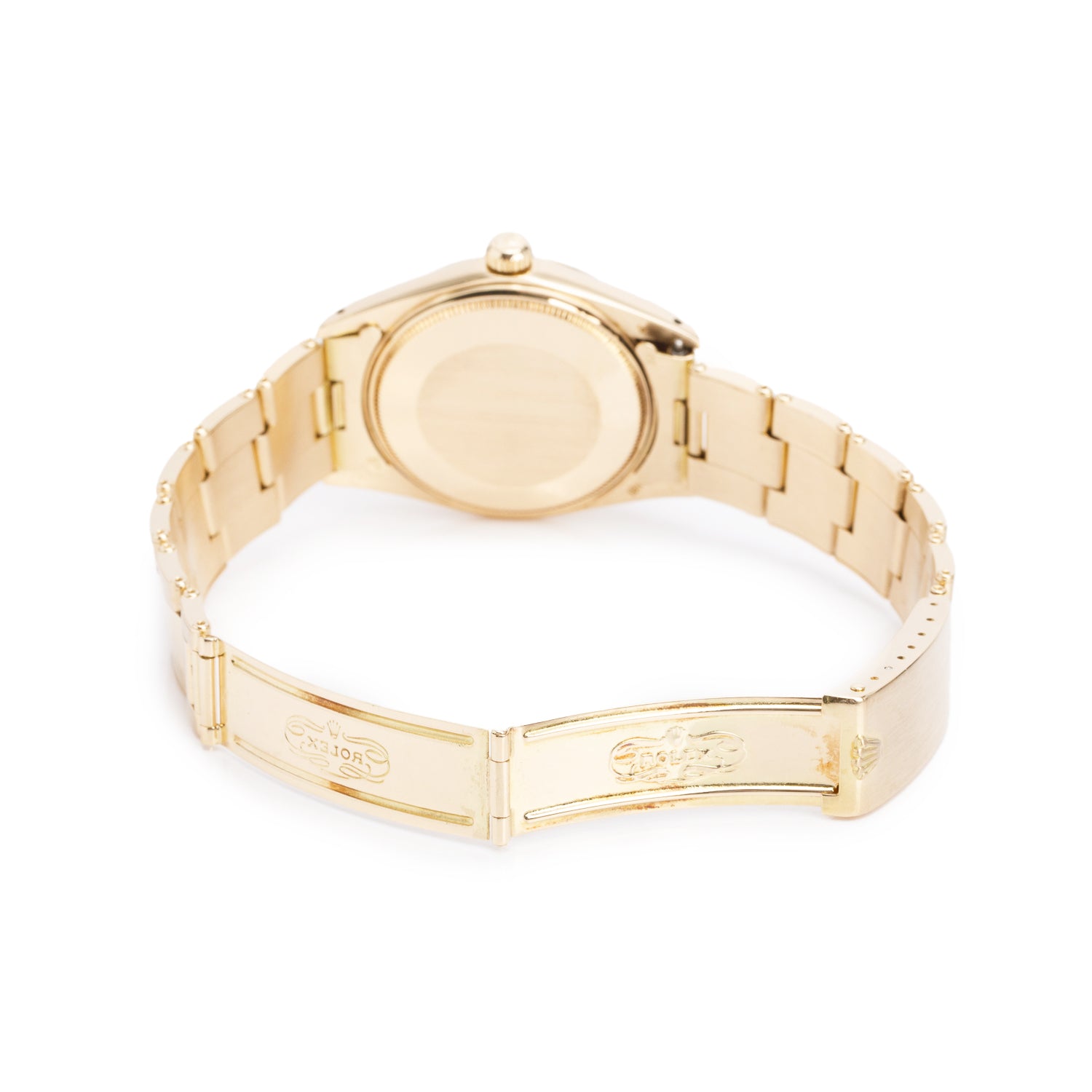 Rolex 18k Yellow Gold Oyster Perpetual Date 34 MM Watch Champagne Dial 1503 w/ Box