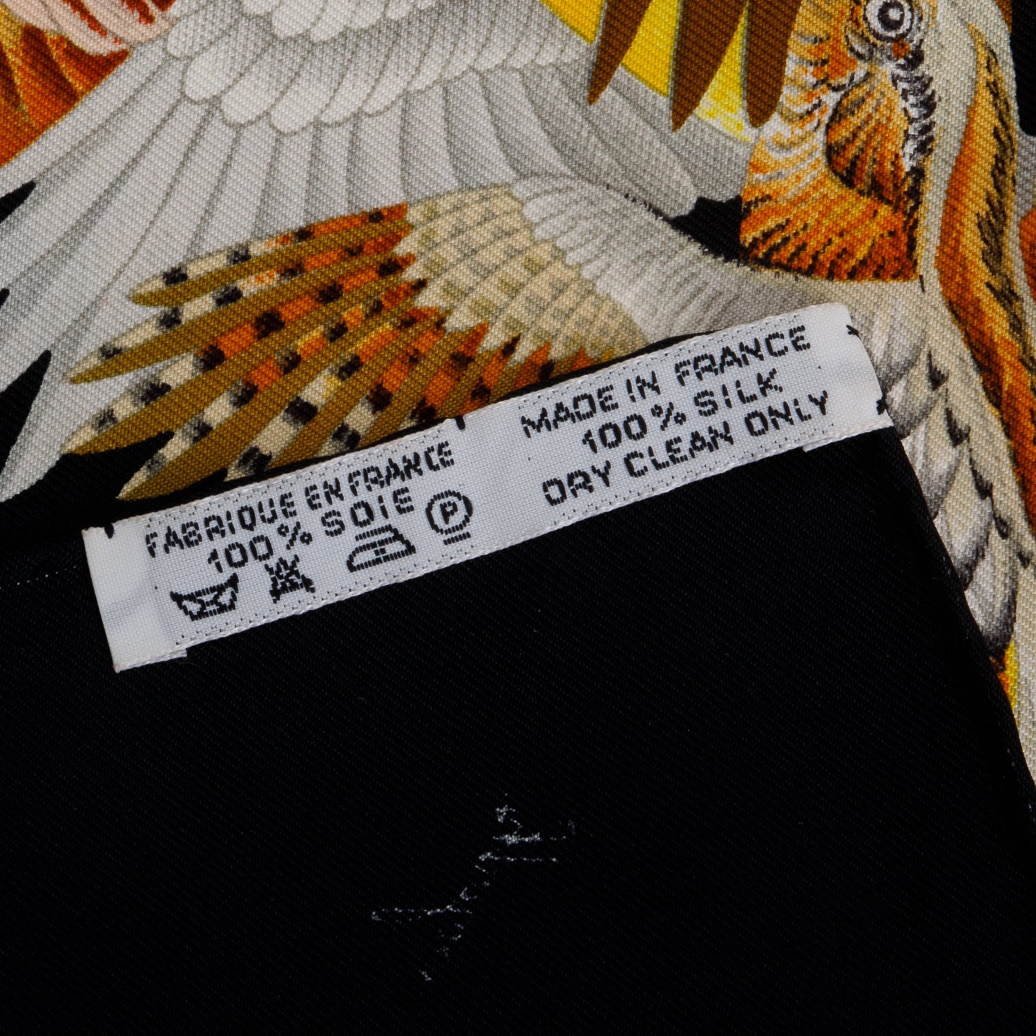 Hermes Black 'L'Intrus' Silk Scarf 90