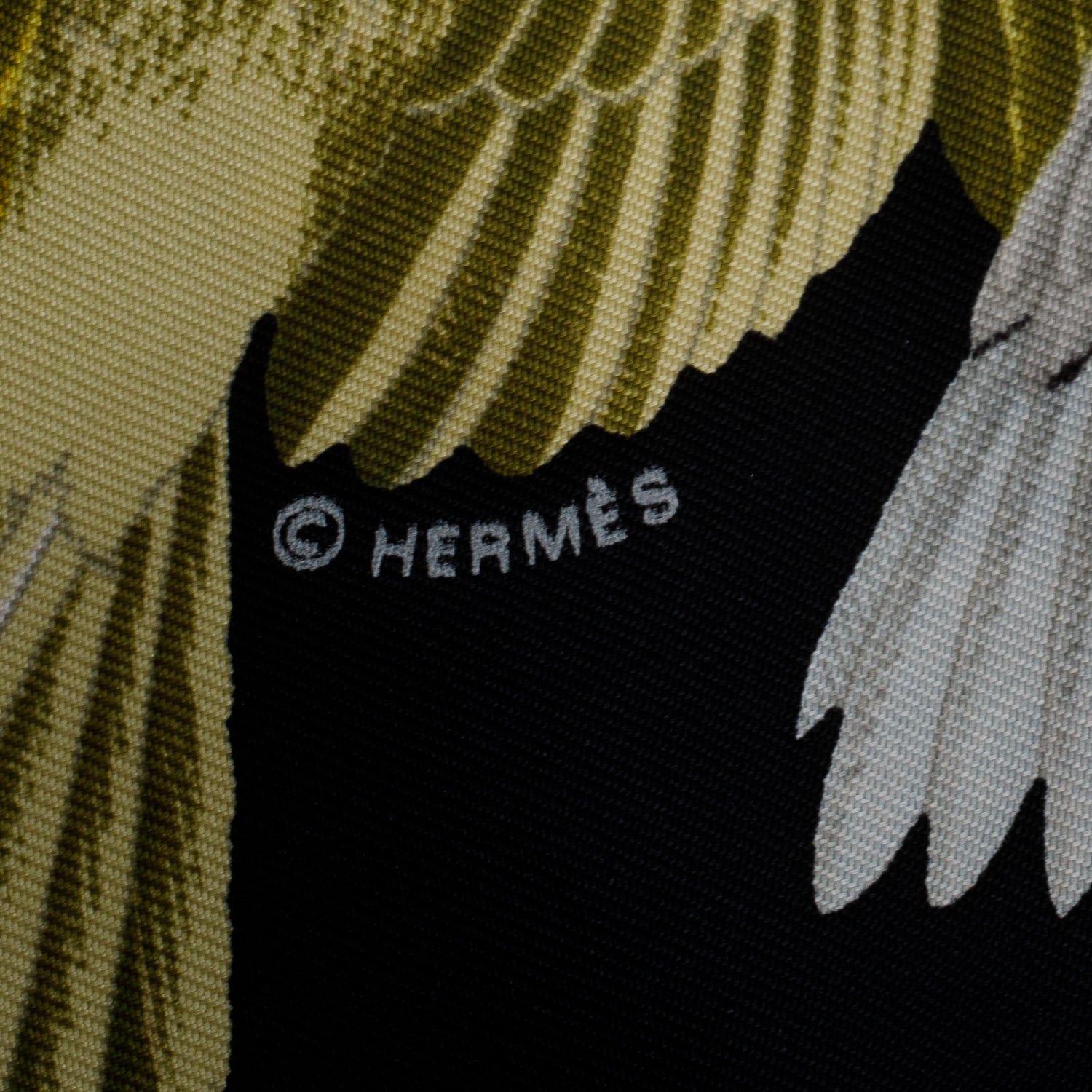 Hermes Black 'L'Intrus' Silk Scarf 90