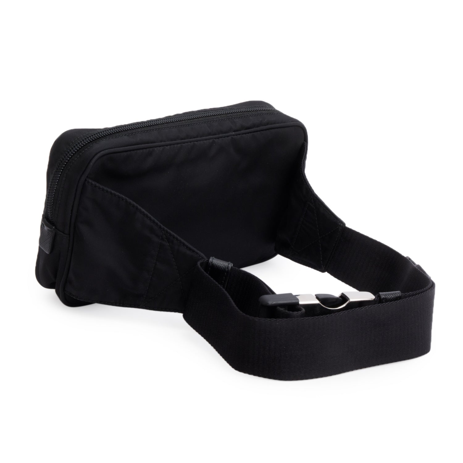 Prada 2021 Black Tessuto Nylon Montagna Belt Bag w/ Authenticity Card