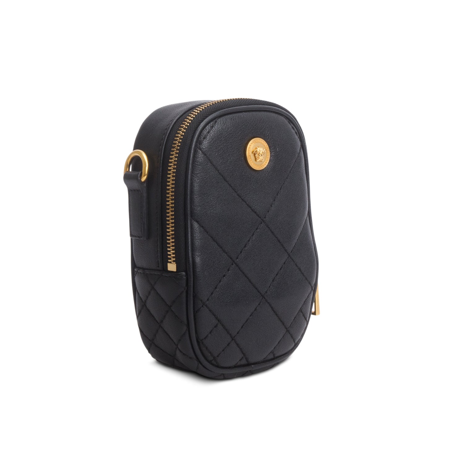 Versace Black Quilted La Medusa Crossbody Bag