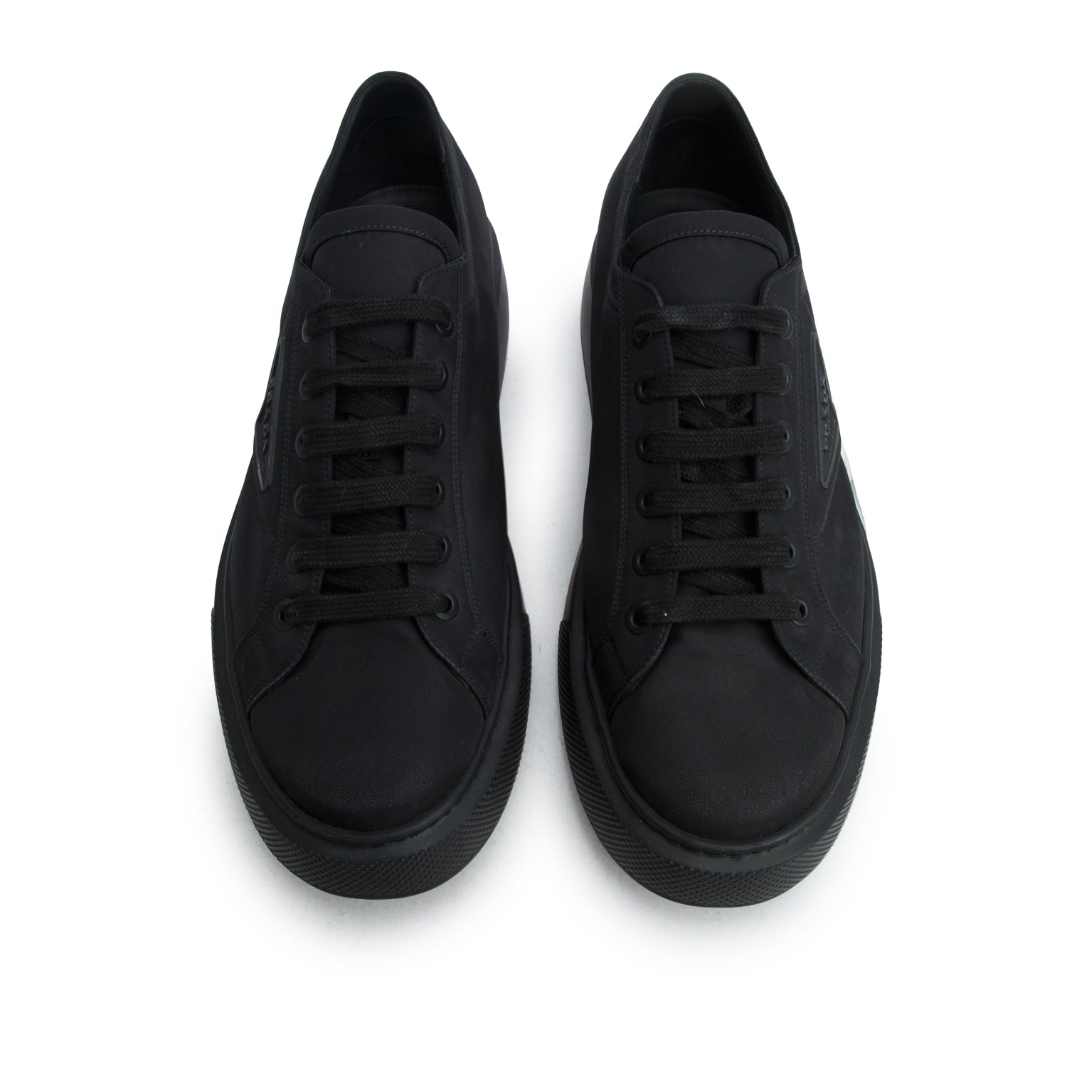 Prada Black Re-Nylon Gabardine Macro Sneakers, Men's Size 12