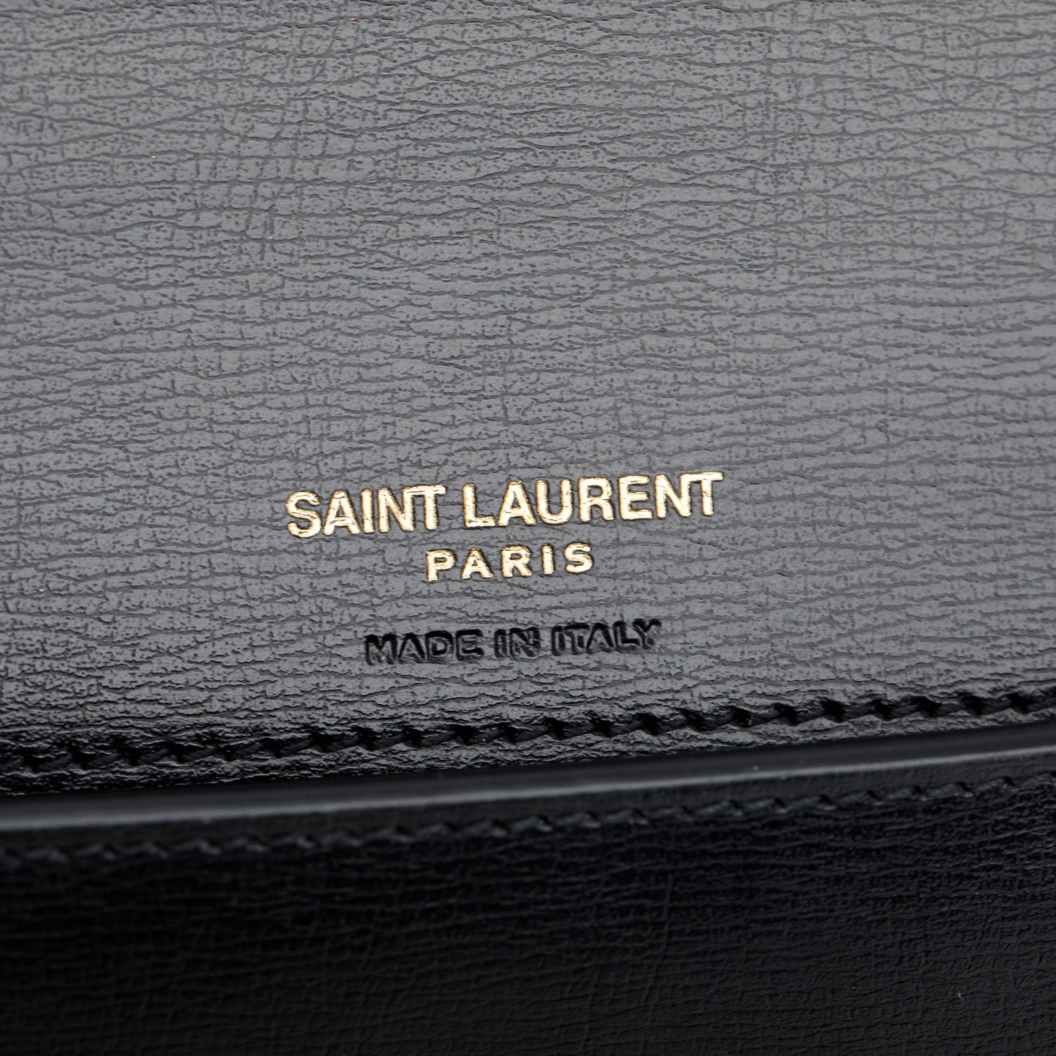 Saint Laurent 2024 Black Smooth Leather Cassandre Phone Holder w/ Box