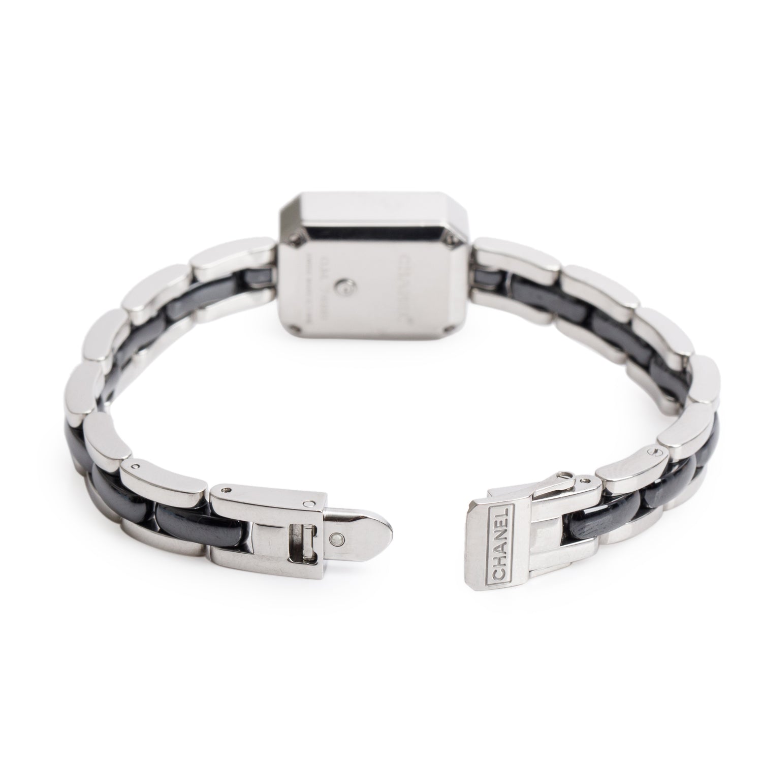 Chanel Stainless Steel Diamond Premiere Ceramic Watch Black Dial H2163