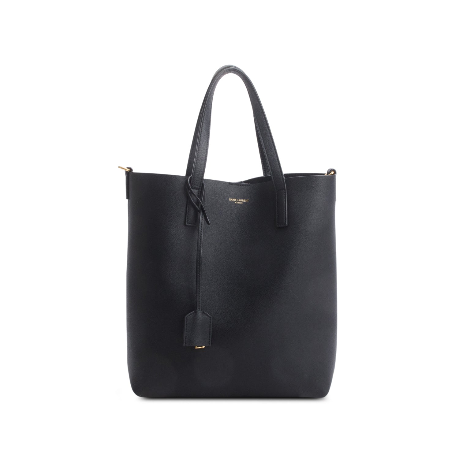 Saint Laurent 2023 Black Calfskin Leather Toy Shopping Tote w/ Strap