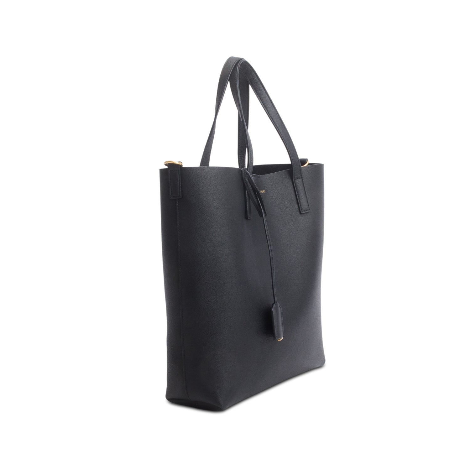 Saint Laurent 2023 Black Calfskin Leather Toy Shopping Tote w/ Strap