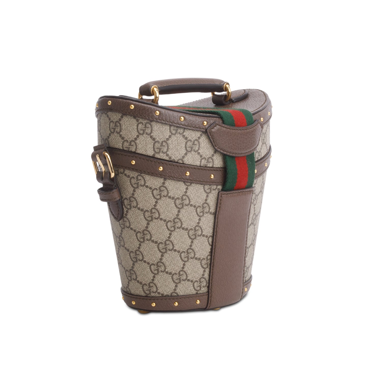 Gucci GG Supreme Monogram Web Mini Hat Case Satchel w/ Strap