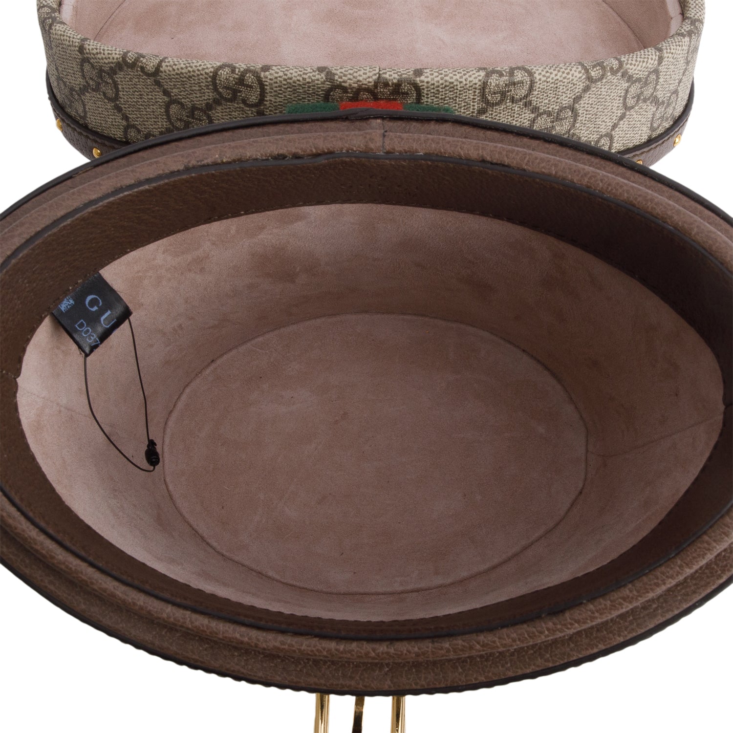 Gucci GG Supreme Monogram Web Mini Hat Case Satchel w/ Strap