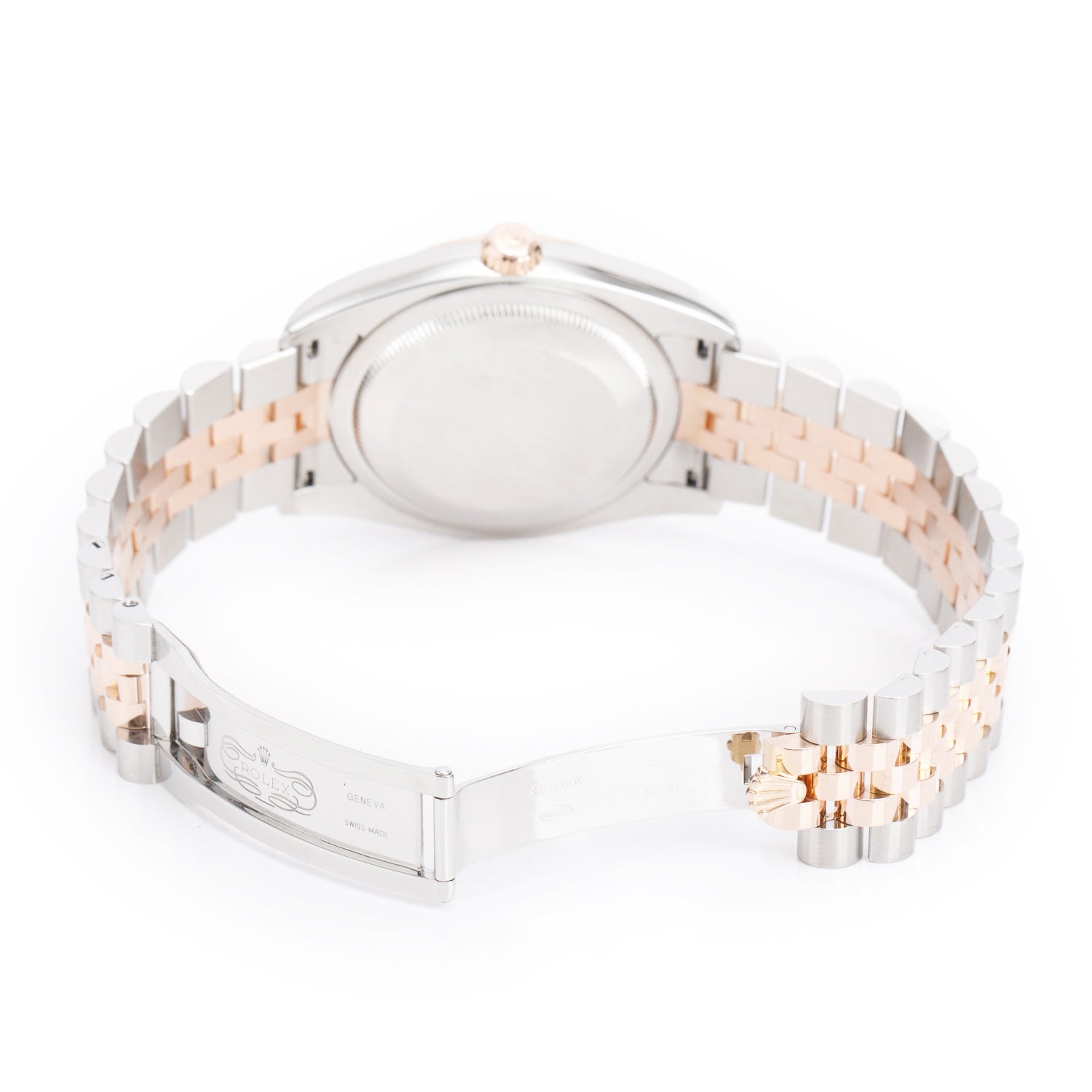 Rolex Stainless Steel & 18k Everose Gold Datejust 36 MM Automatic Watch White Diamond Dial 116231