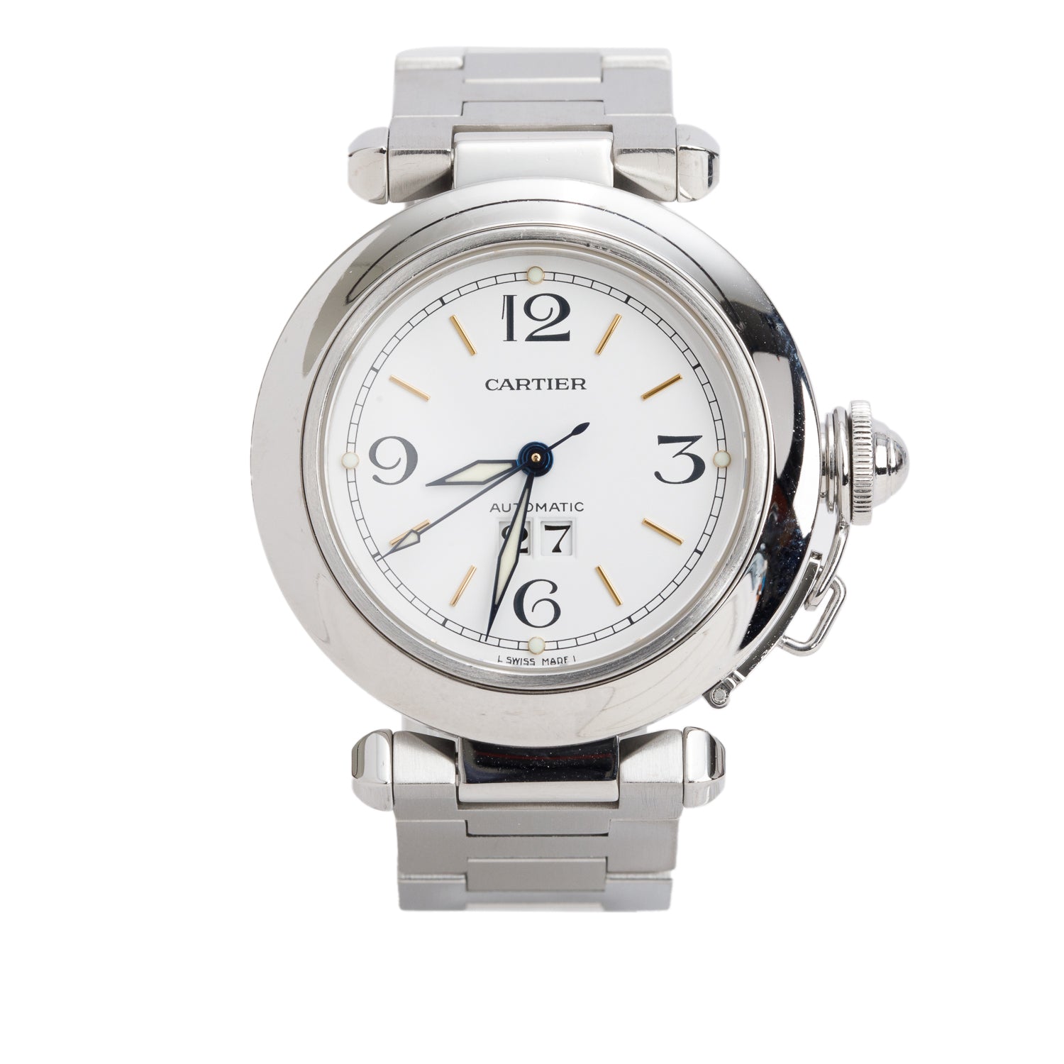 Cartier Stainless Steel Pasha de Cartier Big Date 35 MM Automatic Watch 2475
