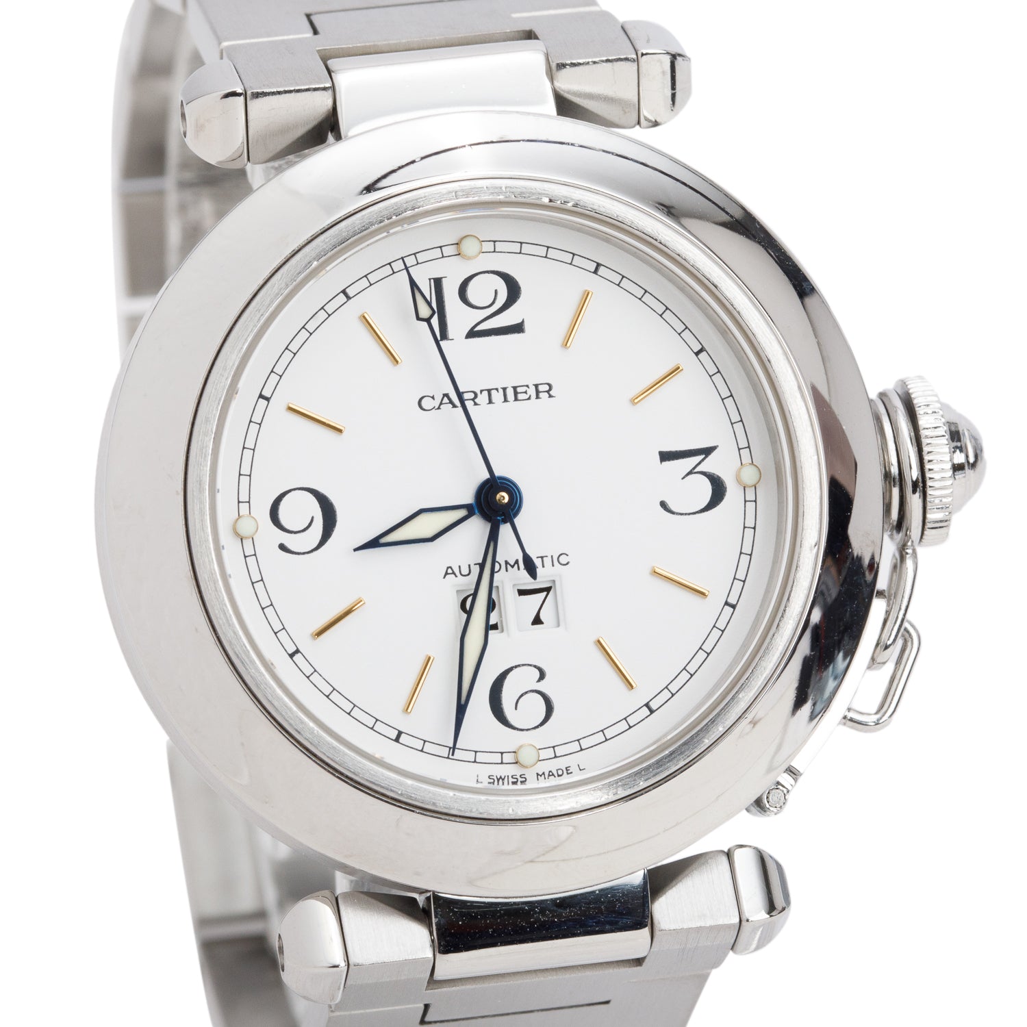 Cartier Stainless Steel Pasha de Cartier Big Date 35 MM Automatic Watch 2475
