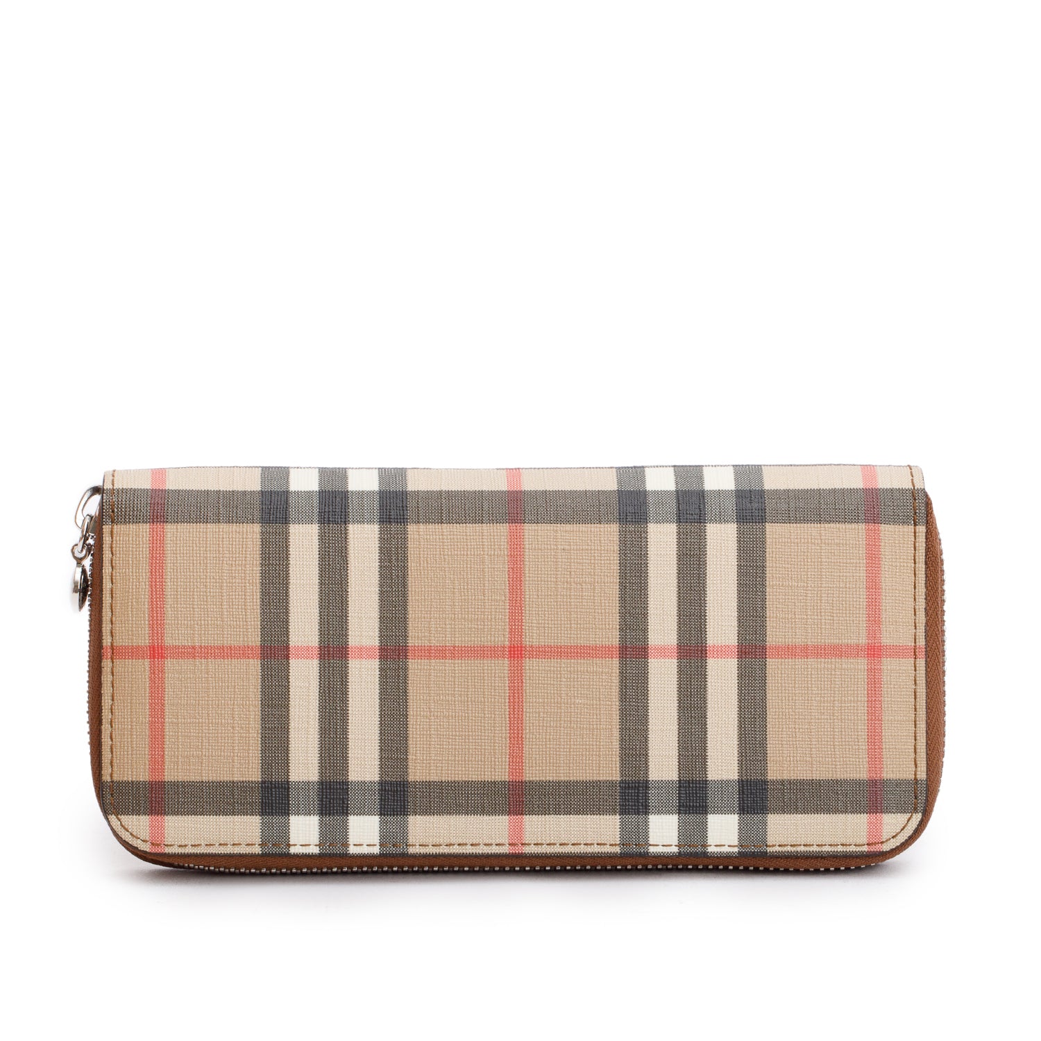 Burberry Brown Ellerby Vintage Check Long Zip Wallet w/ Box
