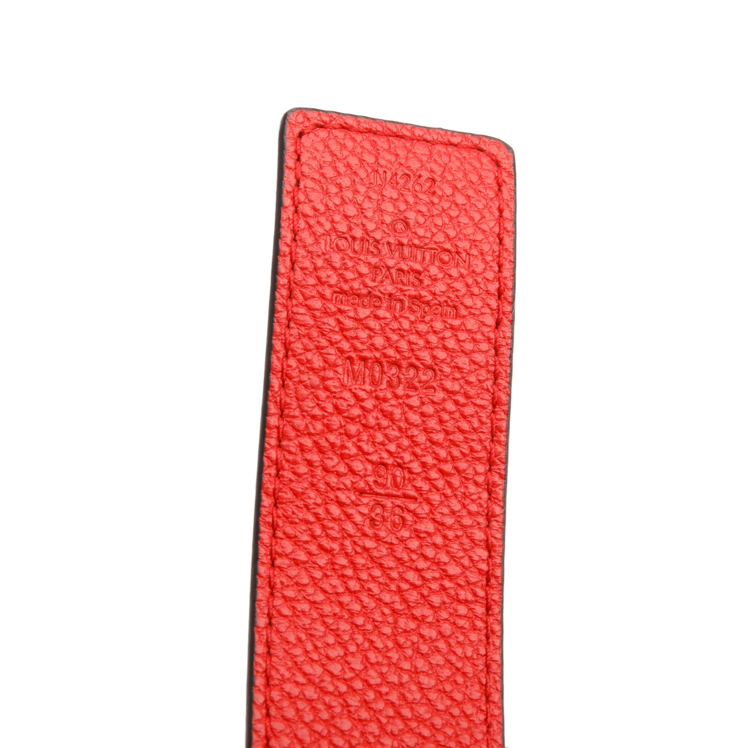 Louis Vuitton 2022 Brown Monogram Red LV Initials 30 MM Reversible Belt 90 36