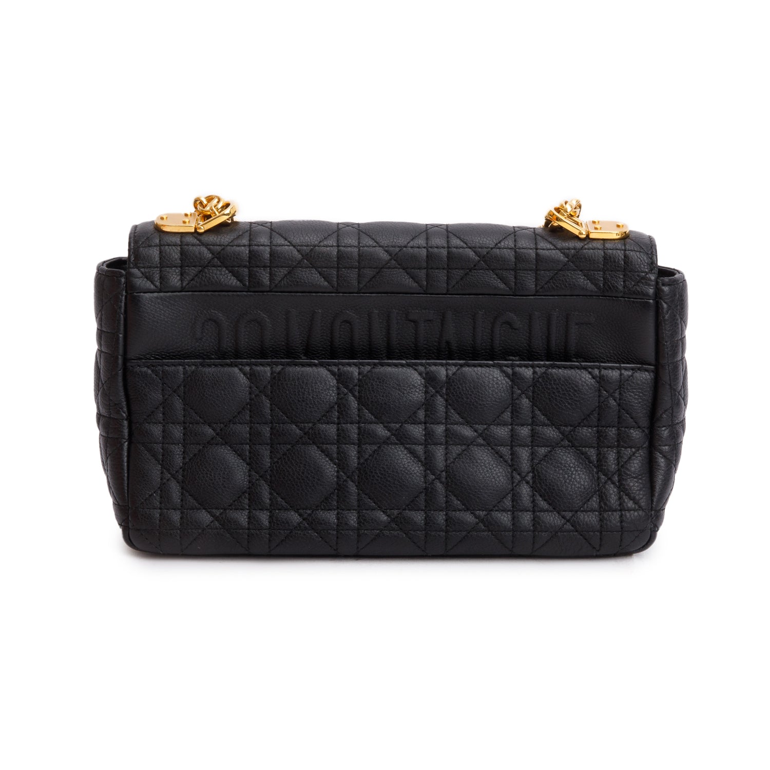 Christian Dior 2023 Black Supple Cannage Calfskin Medium Dior Caro Bag w/ Box