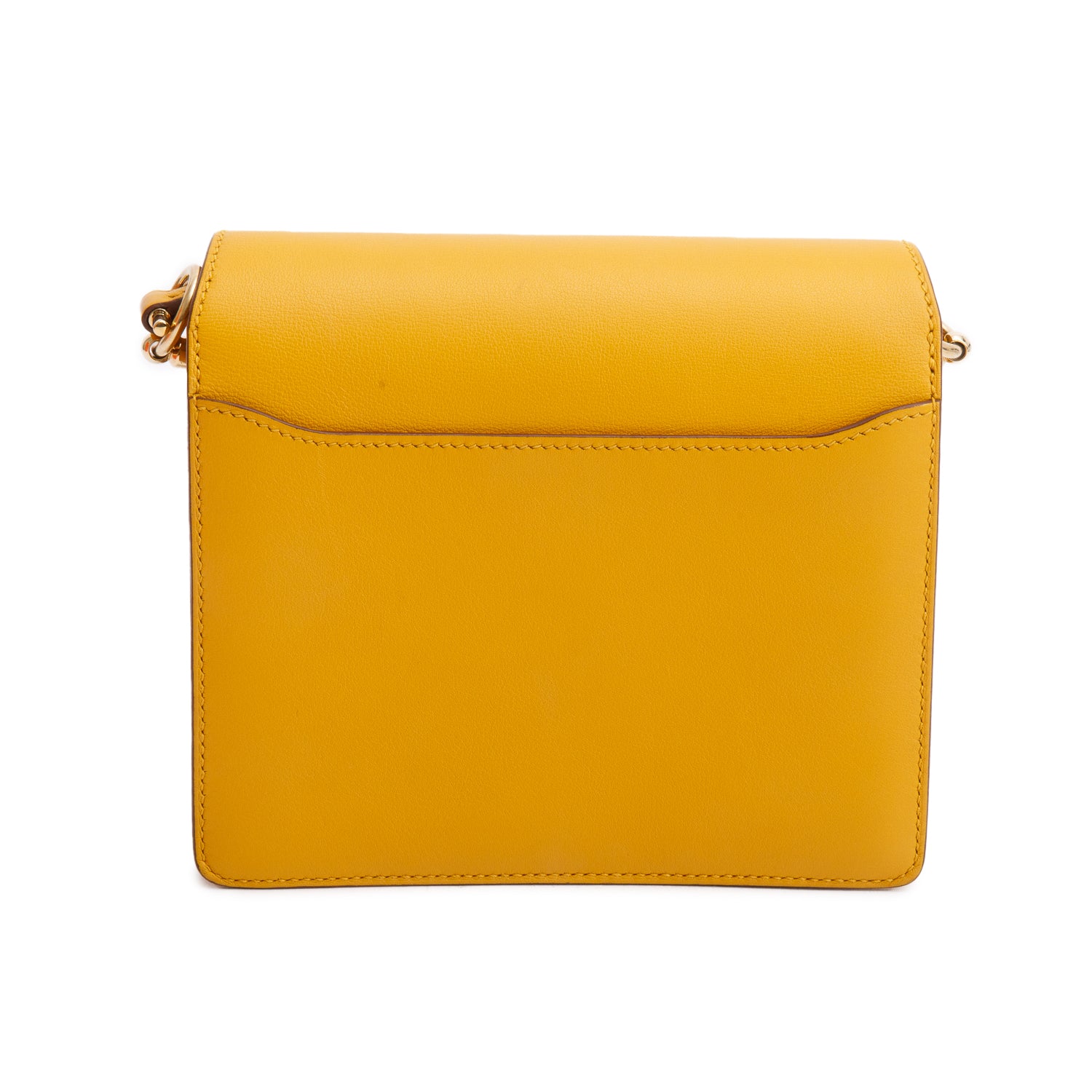 Hermes 2021 Jaune Ambre Veau Swift Roulis Mini w/ Box & Receipt