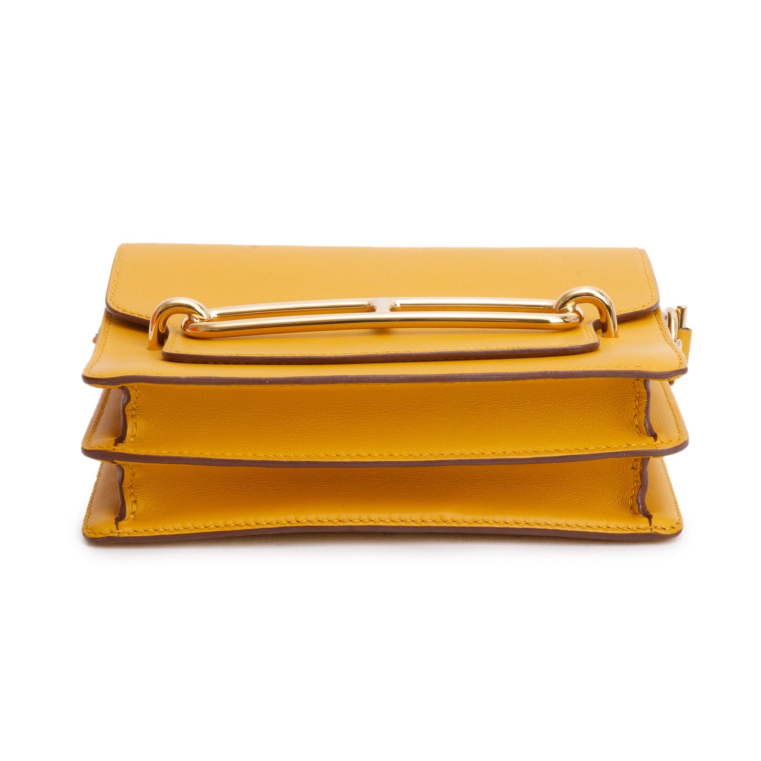 Hermes 2021 Jaune Ambre Veau Swift Roulis Mini w/ Box & Receipt