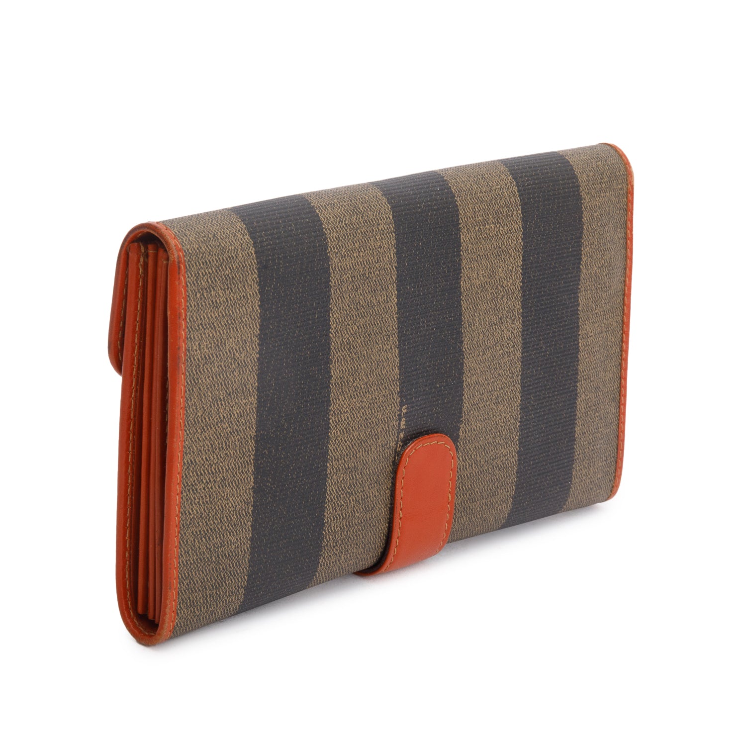 Fendi Vintage Pequin Long Bi-Fold Wallet w/ Box