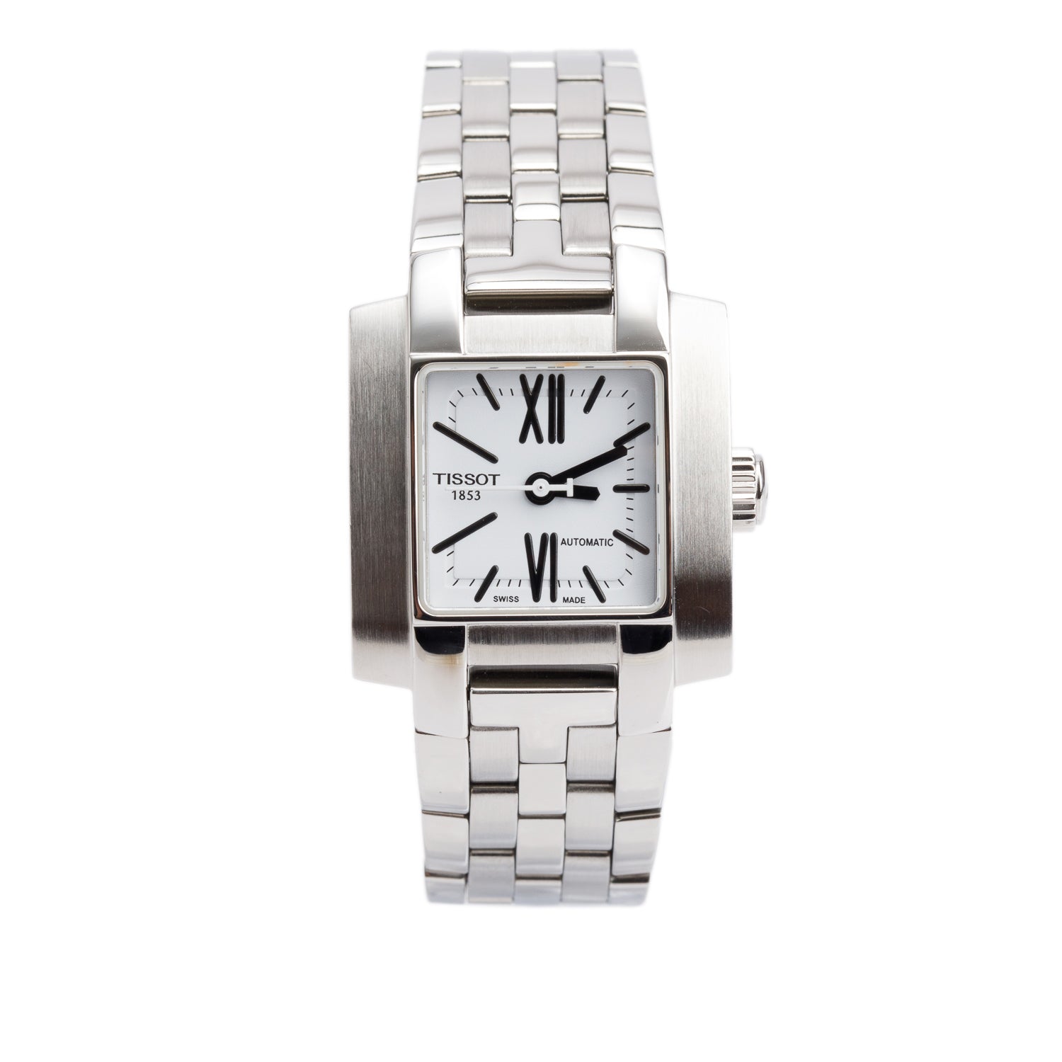 Tissot Stainless Steel 1853 Square Automatic Watch, White Dial