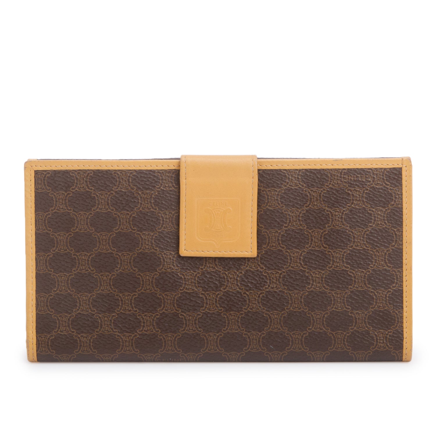 Celine Vintage Brown Triomphe Continental Wallet
