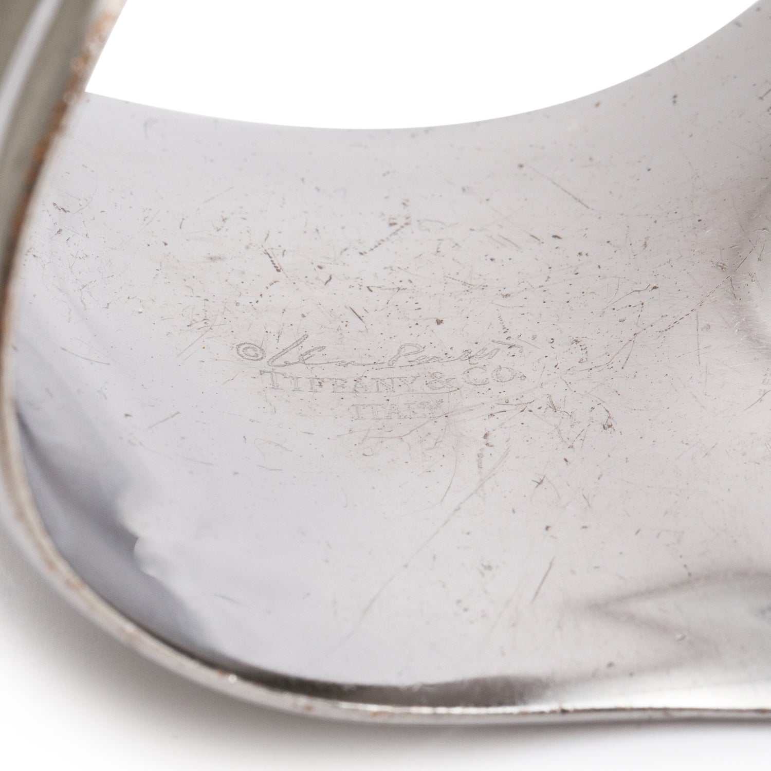 Tiffany & Co. Elsa Peretti Ruthenium Medium Bone Cuff Bracelet w/ Box