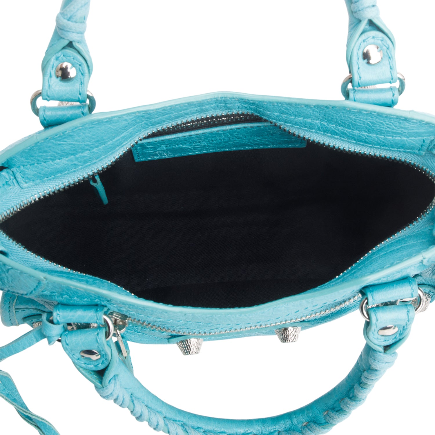 Balenciaga Teal Arena Lambskin Leather Classic Mini City Bag w/ Strap