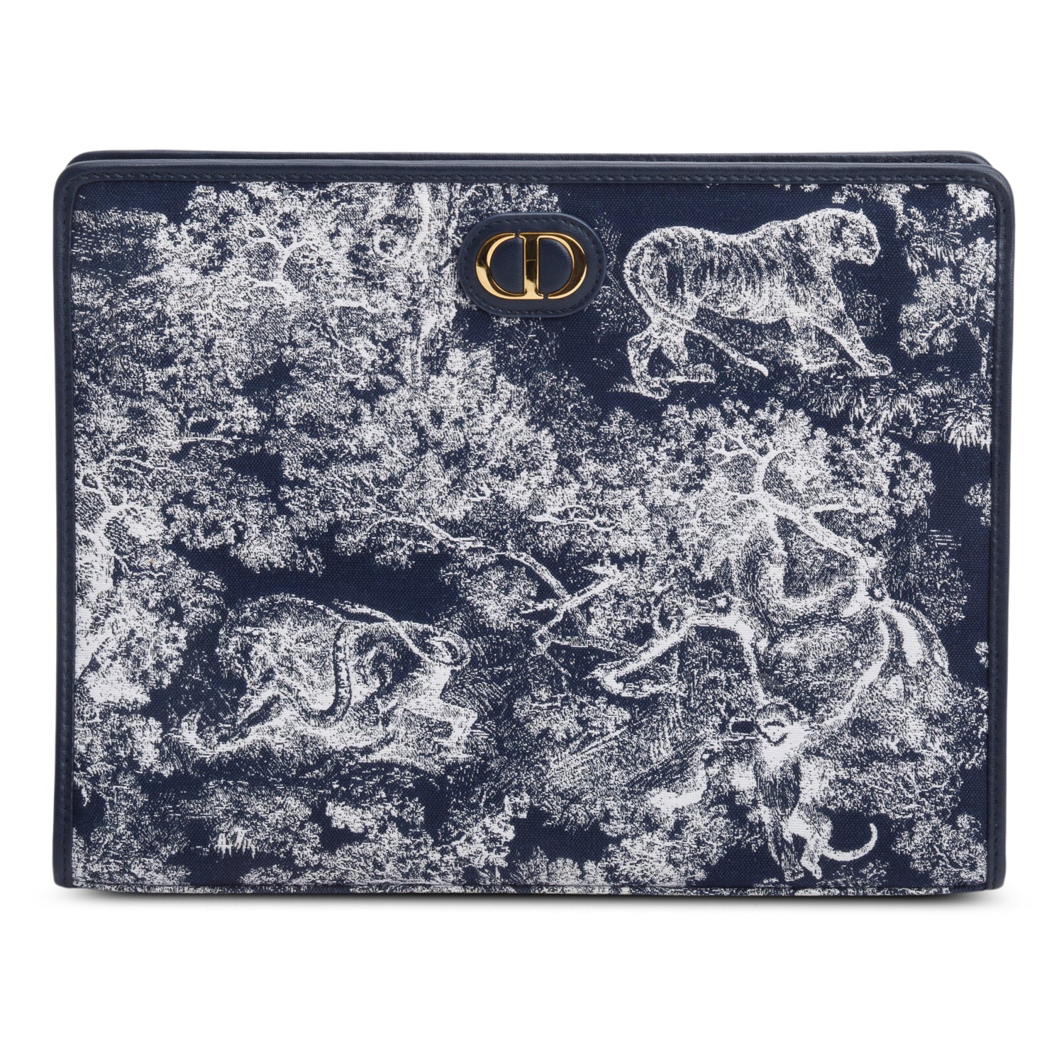 Christian Dior 2024 Blue Toile de Jouy Reverse Jacquard Dea 30 Montaigne Pouch