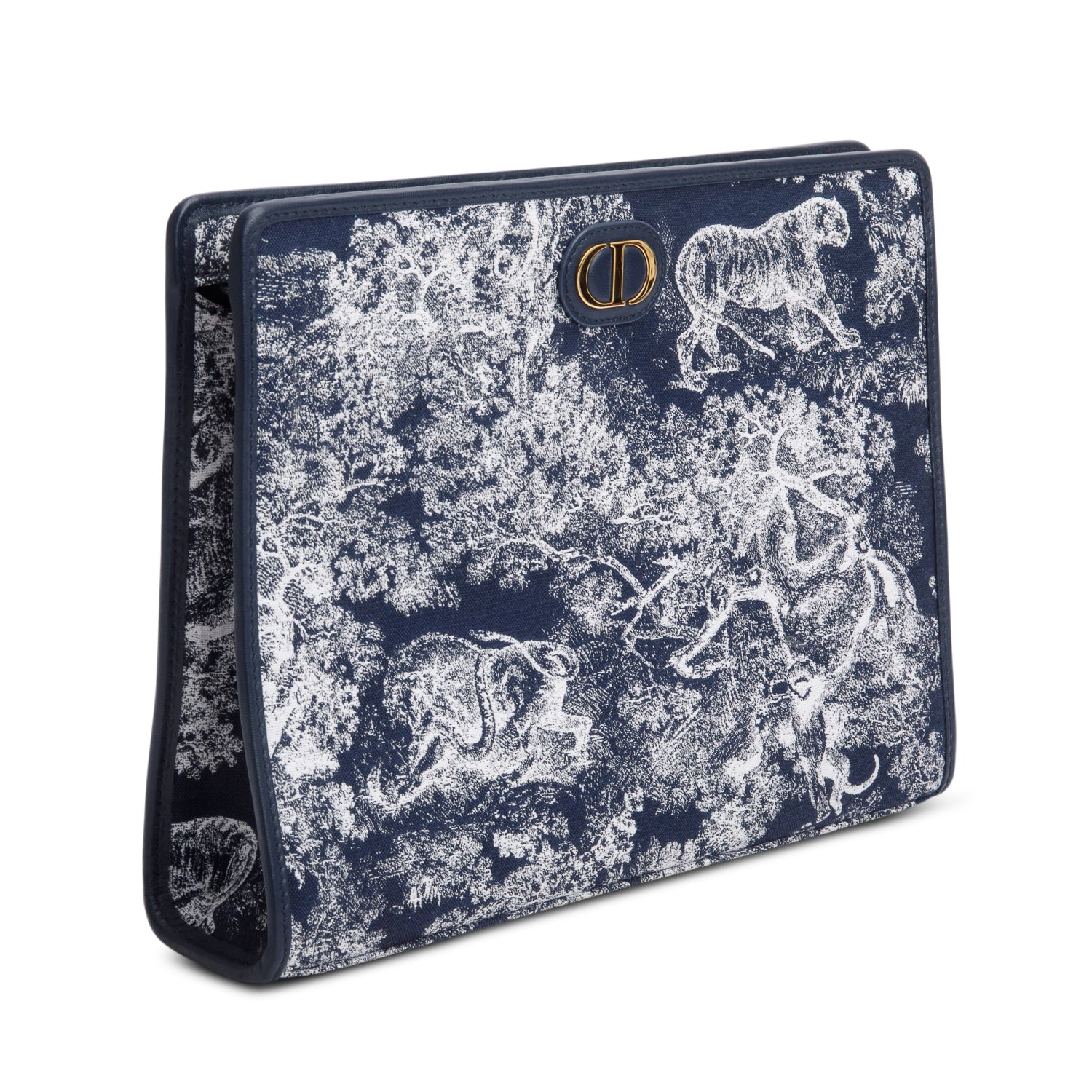 Christian Dior 2024 Blue Toile de Jouy Reverse Jacquard Dea 30 Montaigne Pouch